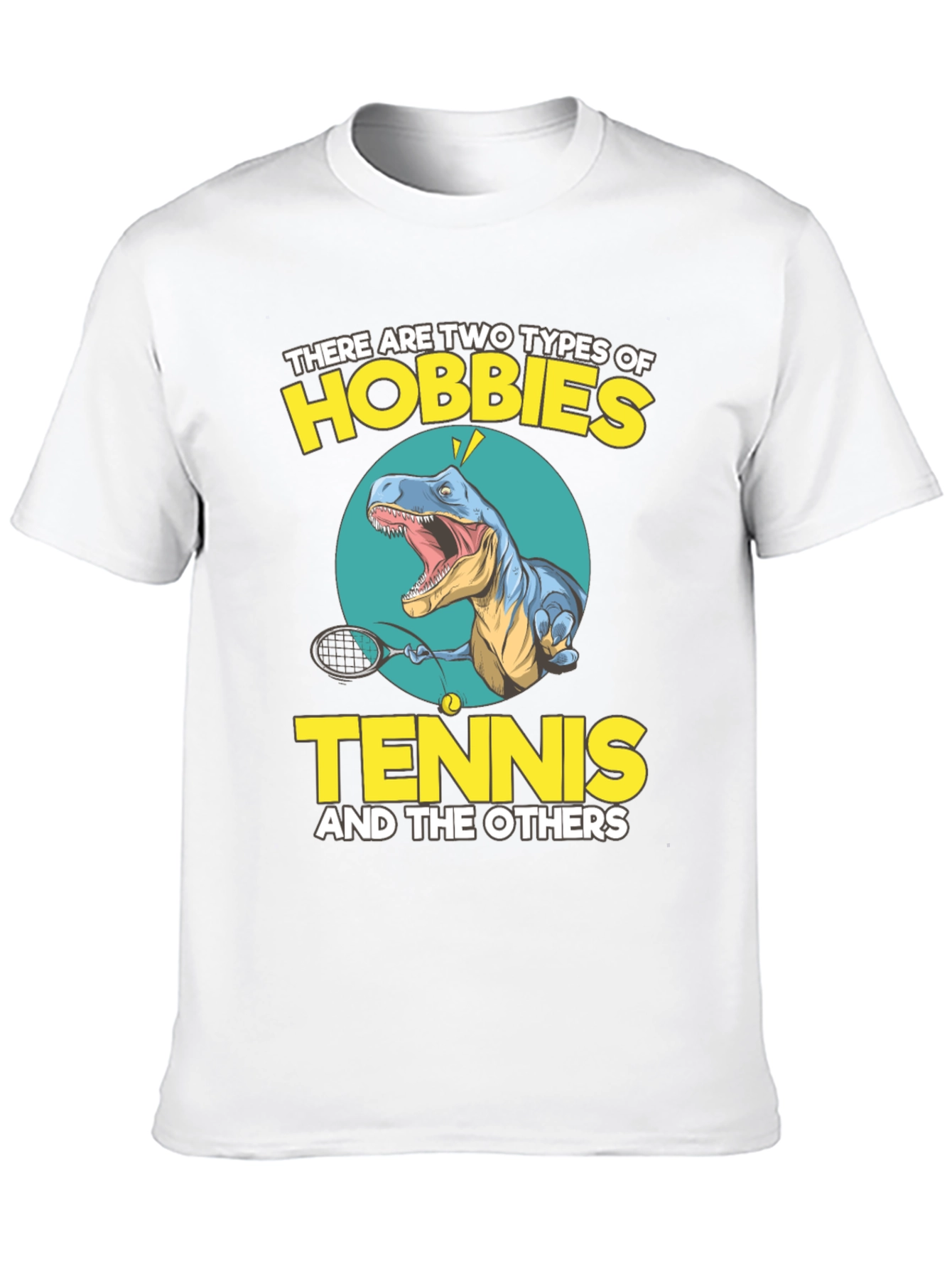 Tennis Dinosaur Graphic Tee - Funny Hobby Shirt