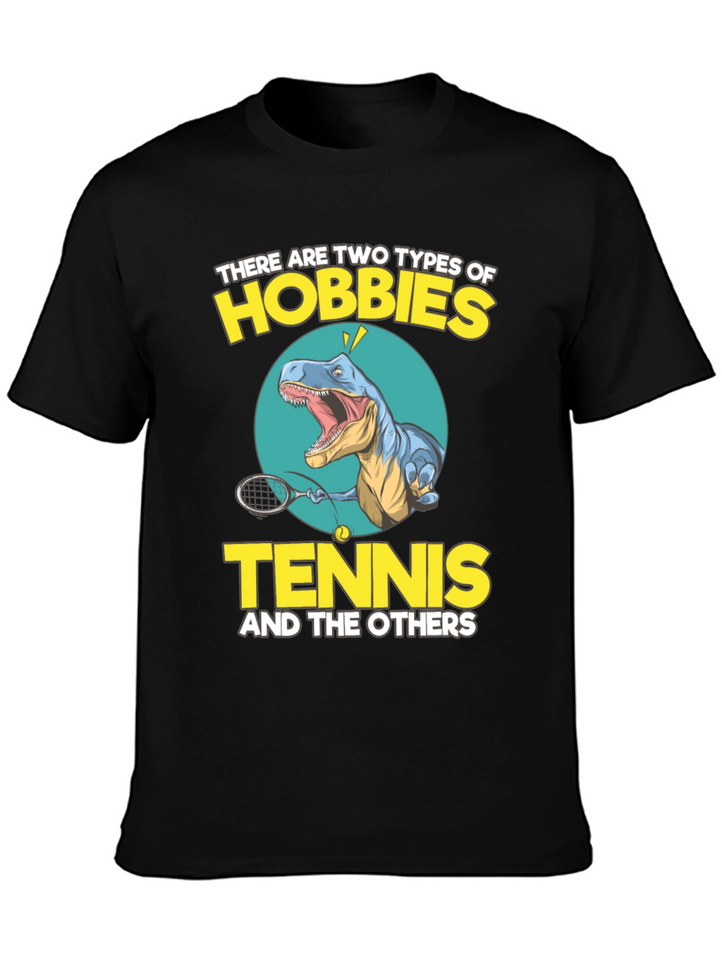 Tennis Dinosaur Graphic Tee - Funny Hobby Shirt