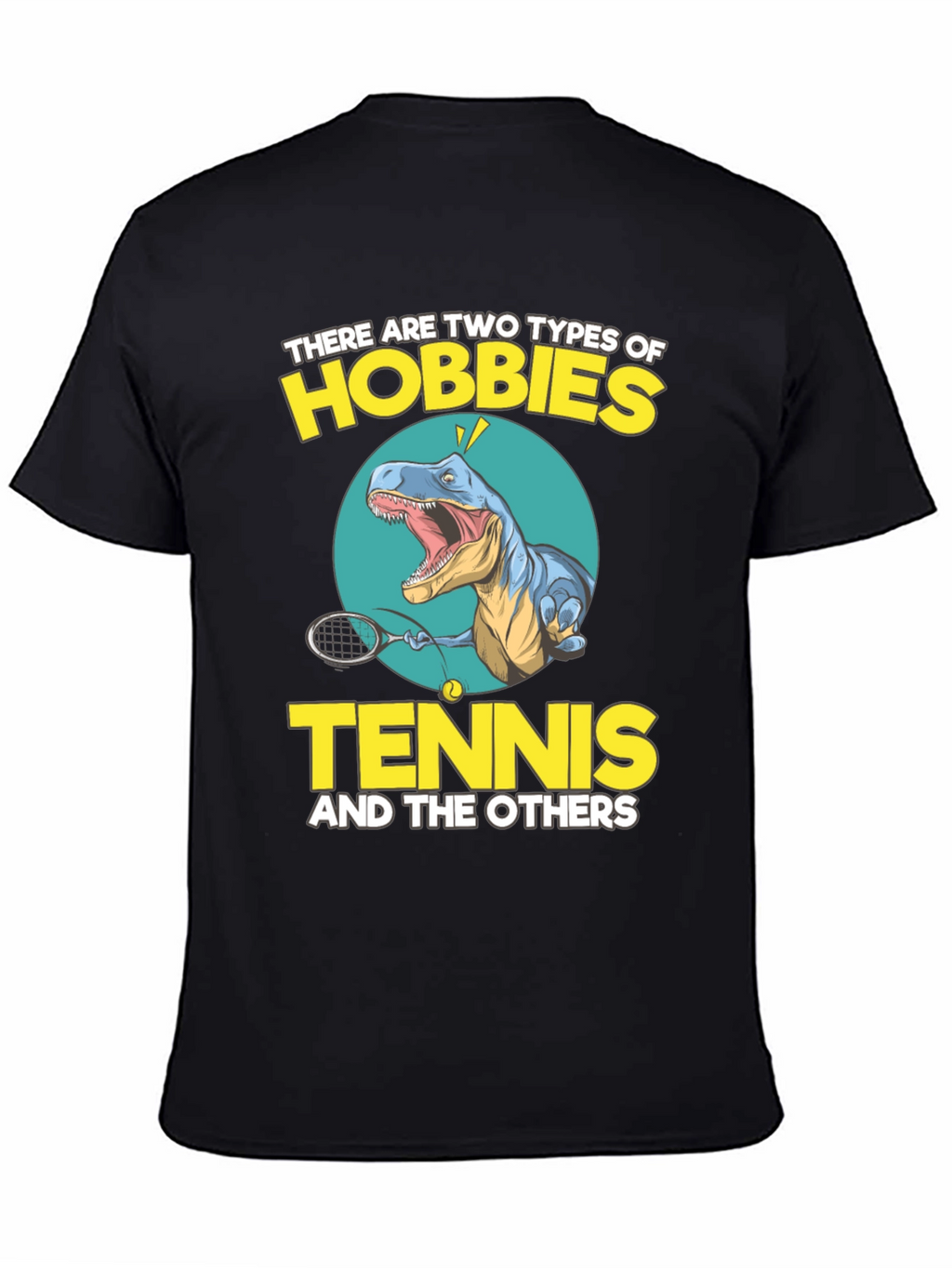 Tennis Dinosaur Graphic Tee - Funny Hobby Shirt