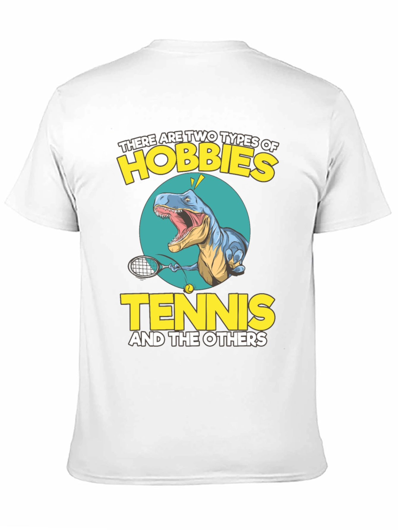 Tennis Dinosaur Graphic Tee - Funny Hobby Shirt