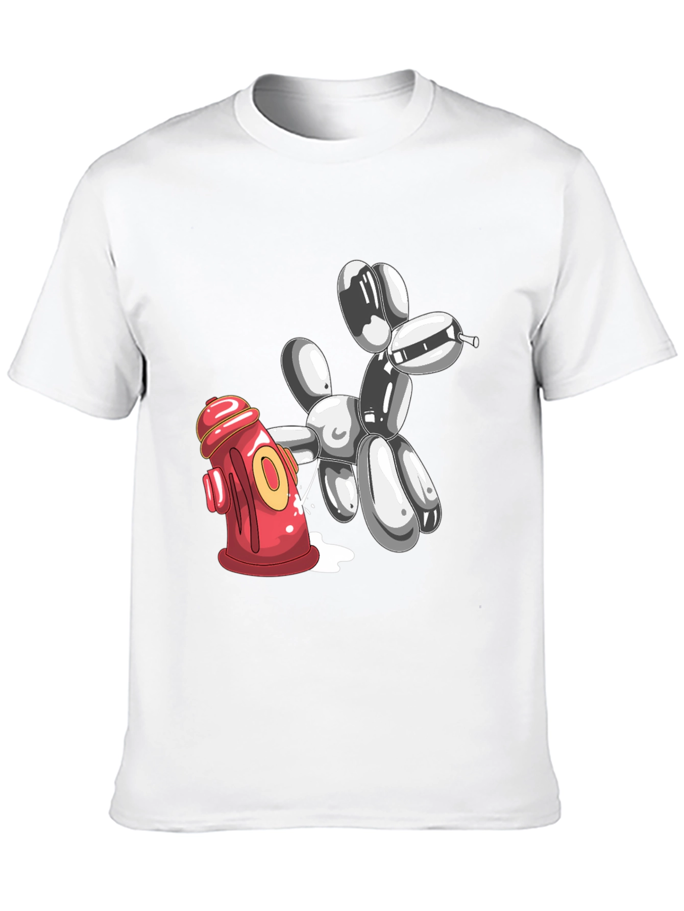 Balloon Dog Peeing On Fire Hydrant Graphic Tee