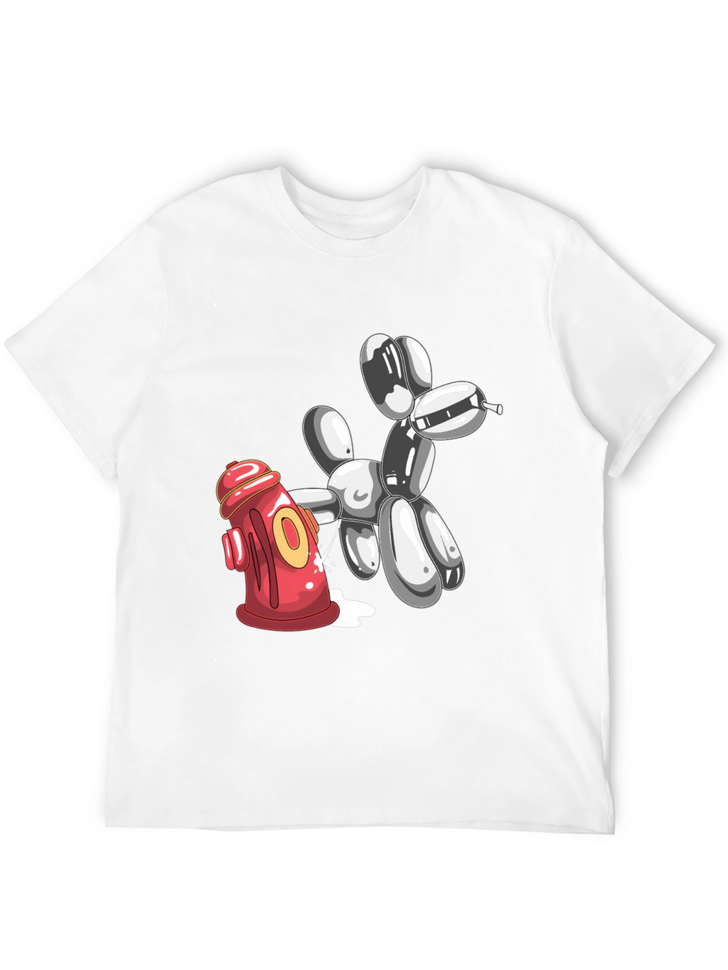 Balloon Dog Peeing On Fire Hydrant Graphic Tee