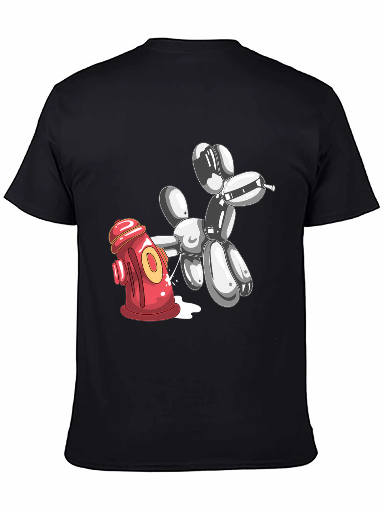 Balloon Dog Peeing On Fire Hydrant Graphic Tee