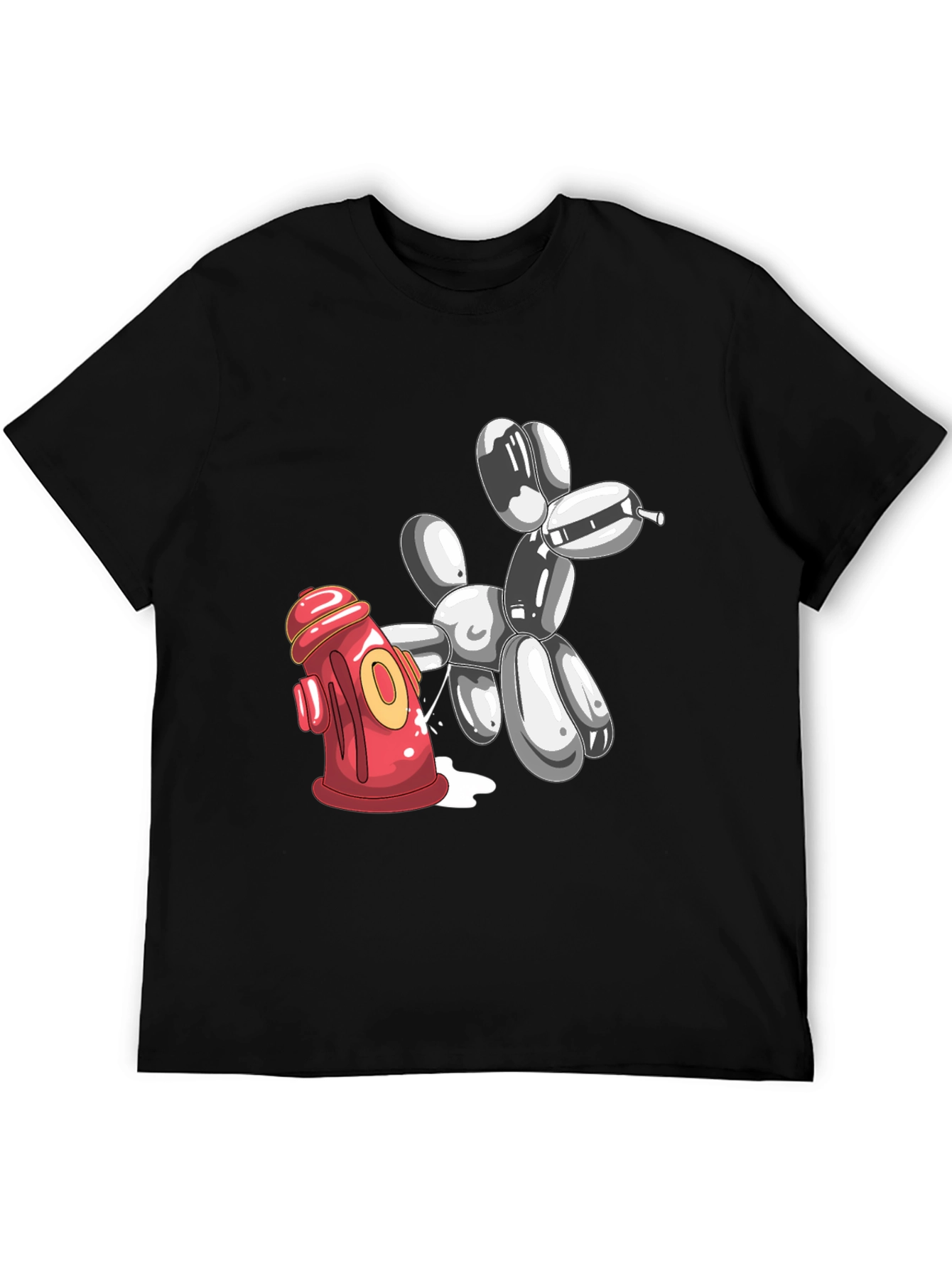 Balloon Dog Peeing On Fire Hydrant Graphic Tee