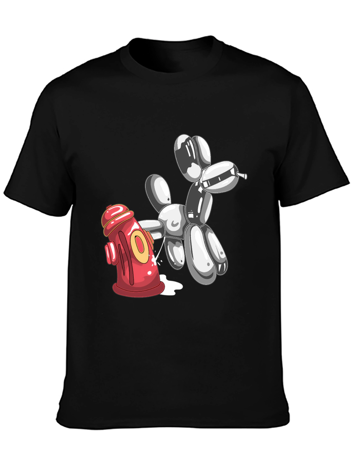 Balloon Dog Peeing On Fire Hydrant Graphic Tee