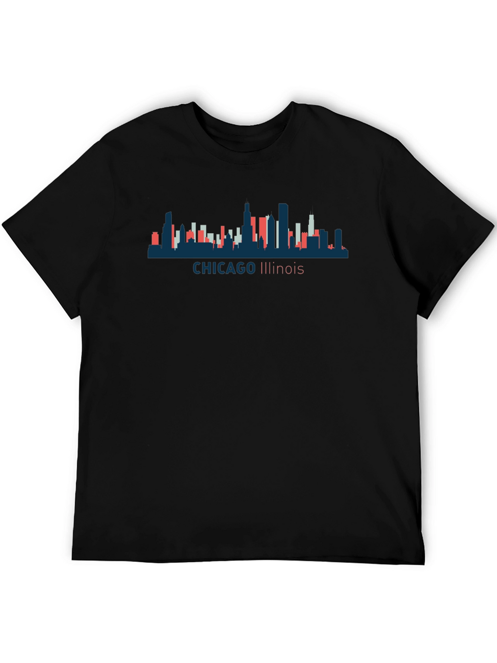 Chicago Illinois Skyline Graphic Tee - Unisex Black T-Shirt