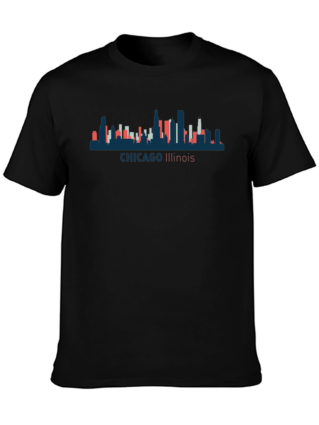 Chicago Illinois Skyline Graphic Tee - Unisex Black T-Shirt