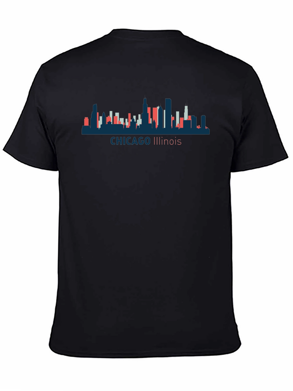 Chicago Illinois Skyline Graphic Tee - Unisex Black T-Shirt