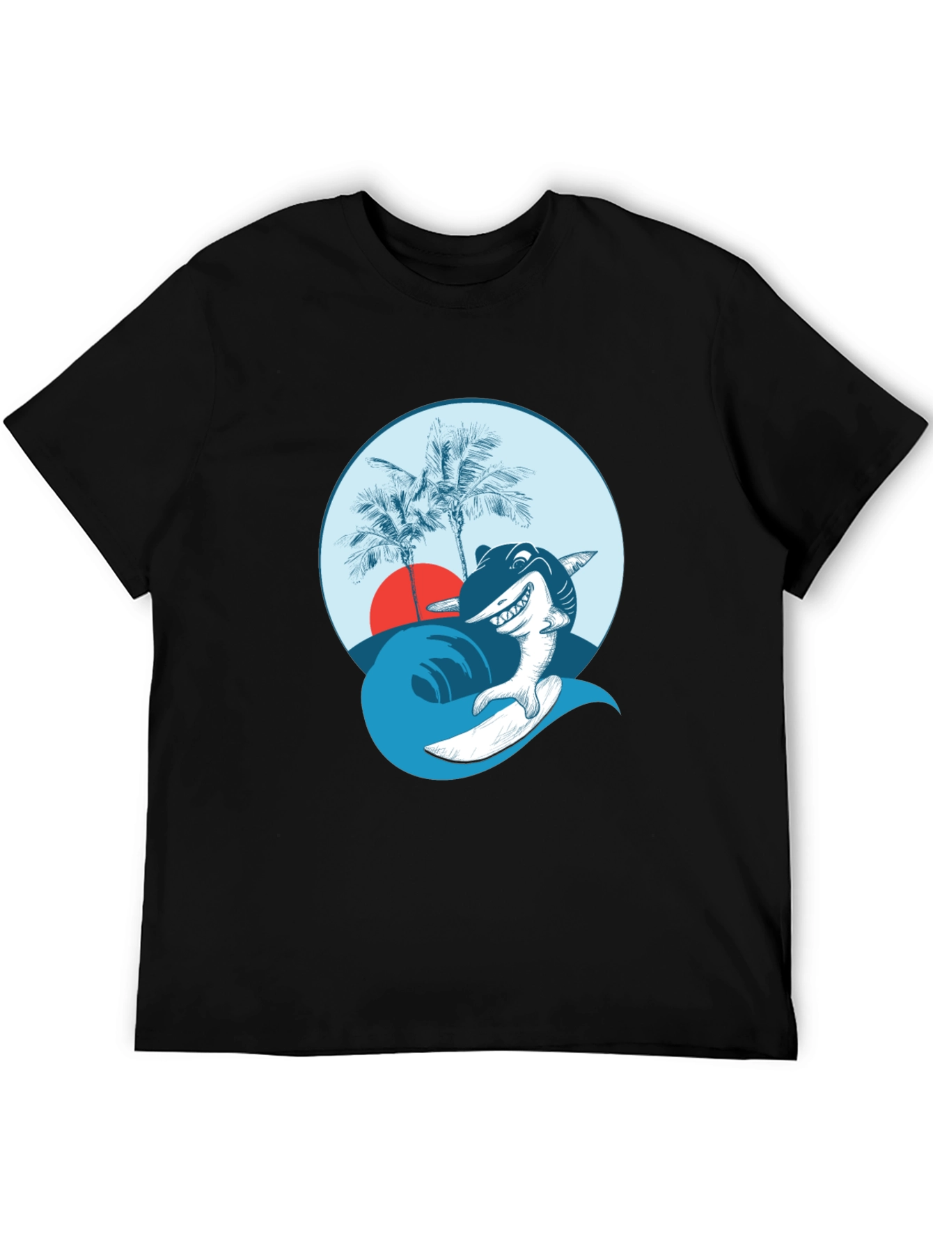 Surfing Shark Graphic Tee - Cool Ocean Vibes
