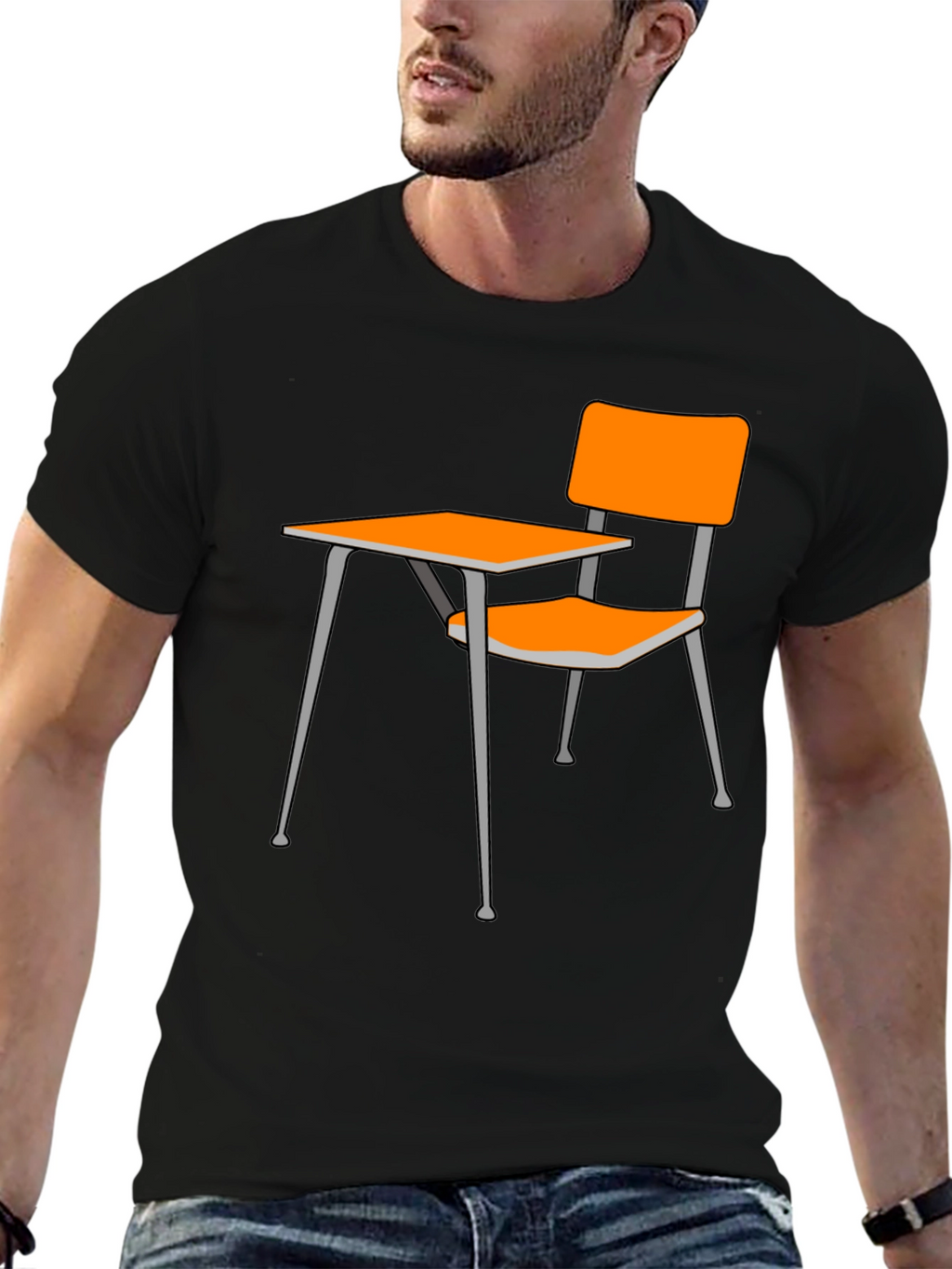 Novelty School Desk Graphic Tee - Black