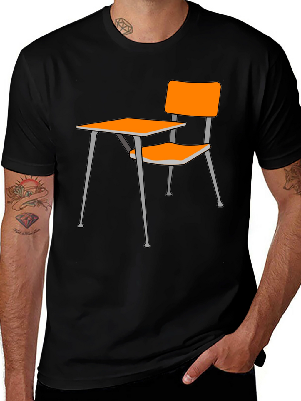 Novelty School Desk Graphic Tee - Black