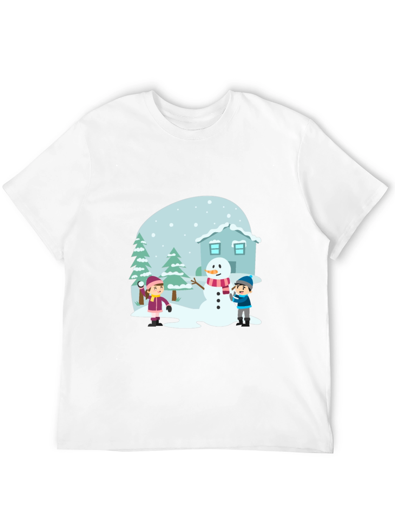 Winter Scene Black T-Shirt