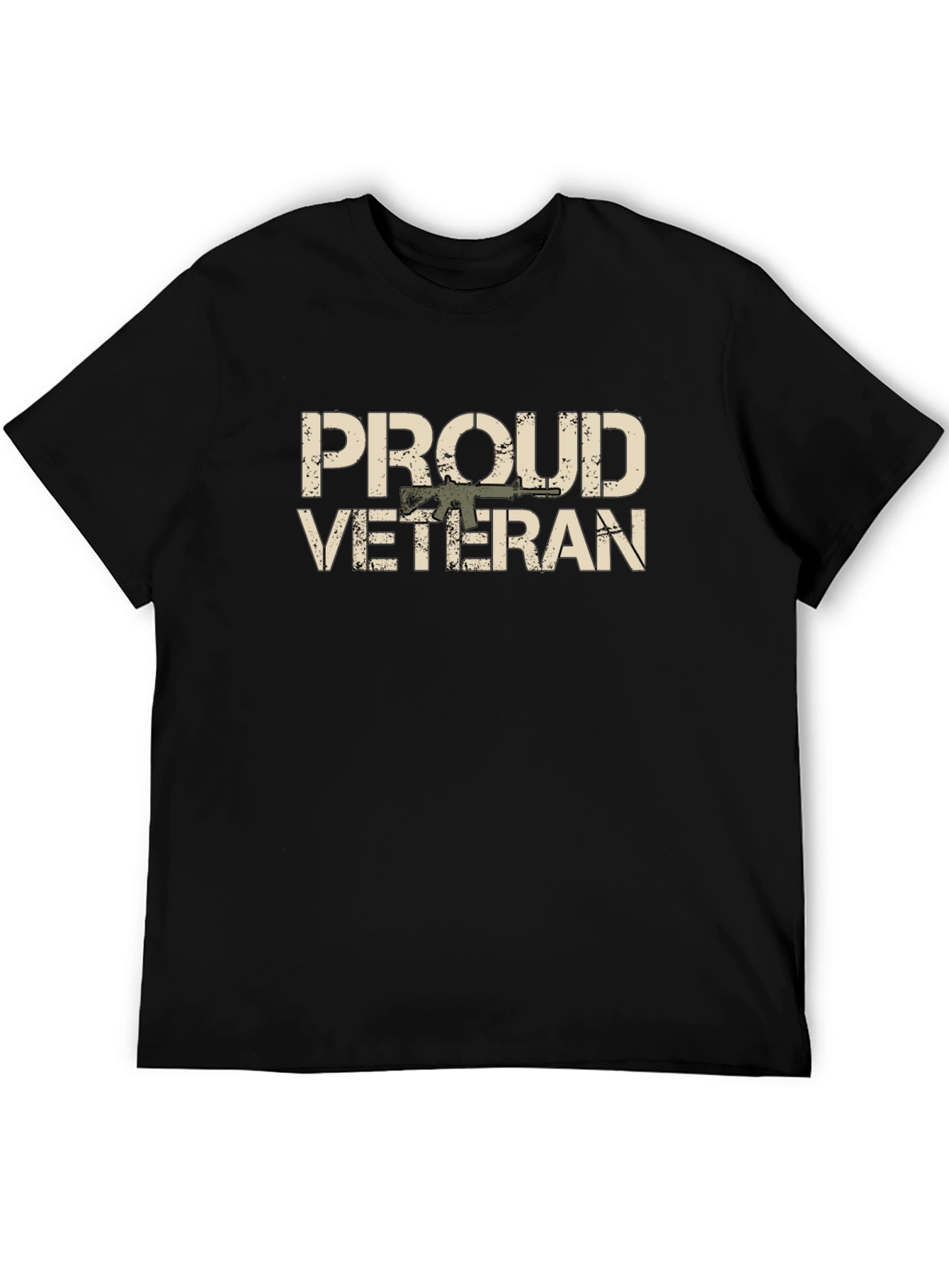 Proud Veteran Graphic Tee - Black