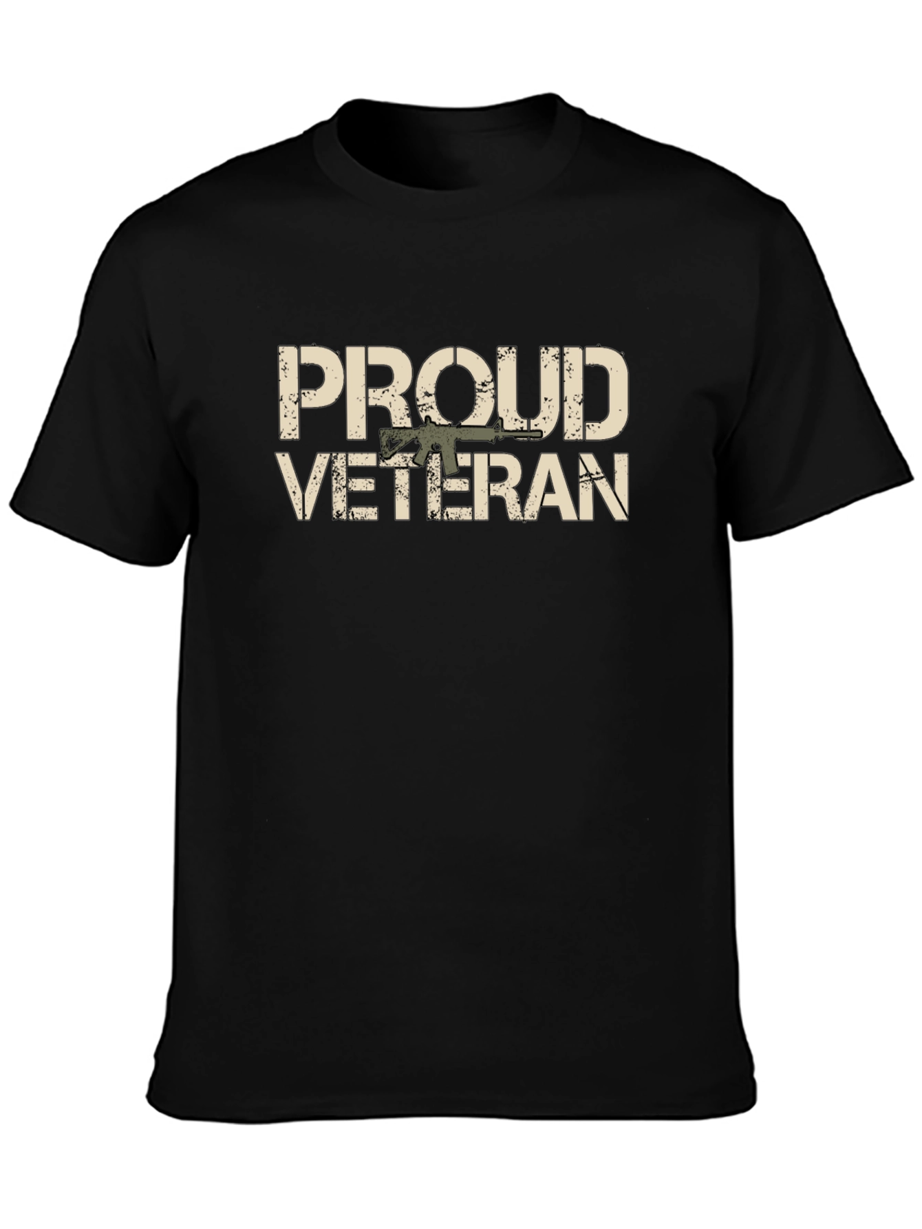 Proud Veteran Graphic Tee - Black