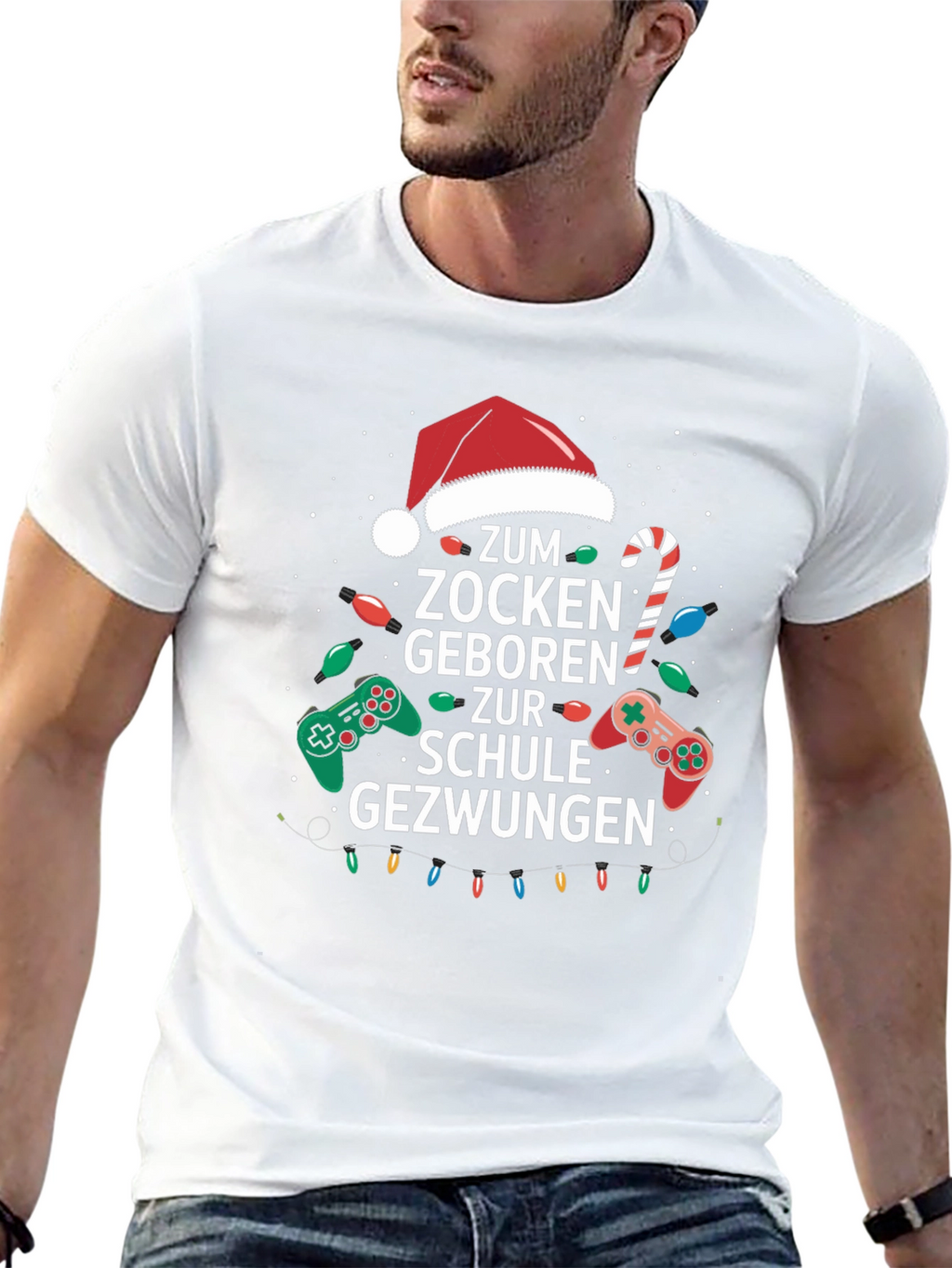 Gamer Christmas T-Shirt - Born to Game