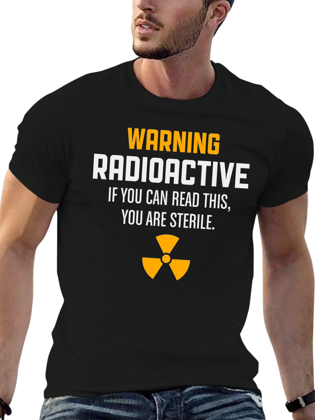 Warning Radioactive T-Shirt: Sterile Joke Tee