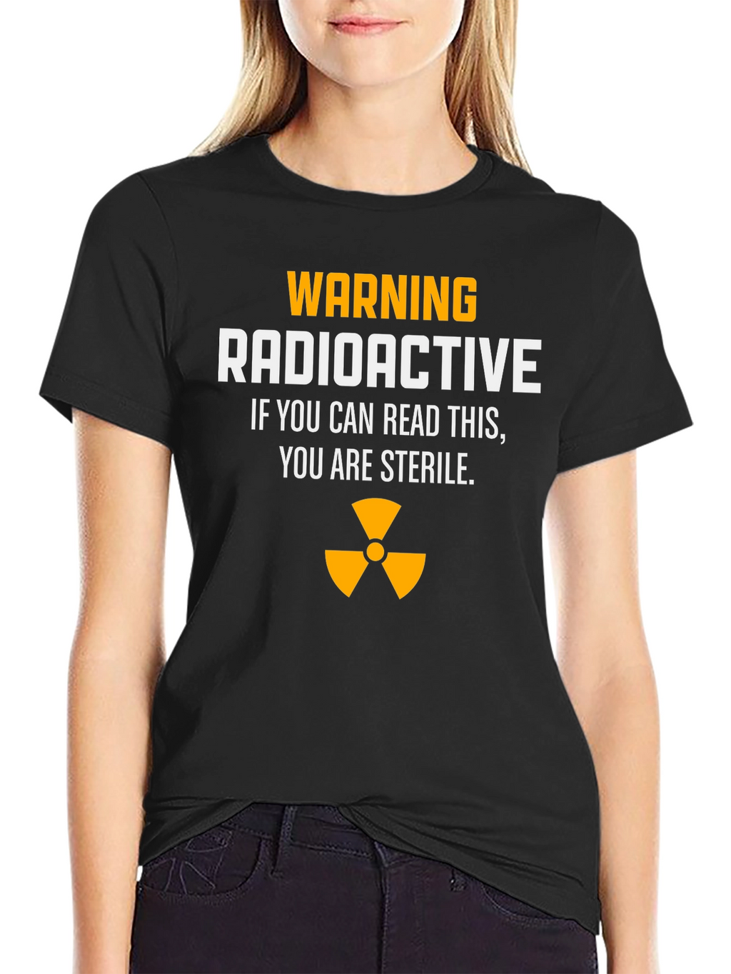 Warning Radioactive T-Shirt: Sterile Joke Tee