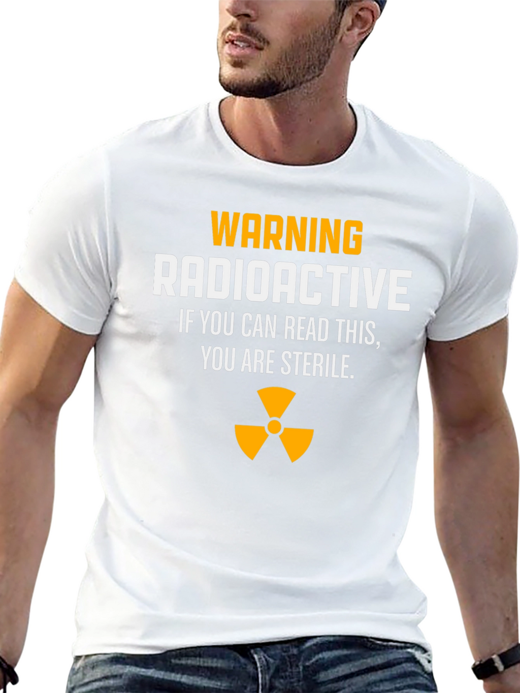 Warning Radioactive T-Shirt: Sterile Joke Tee