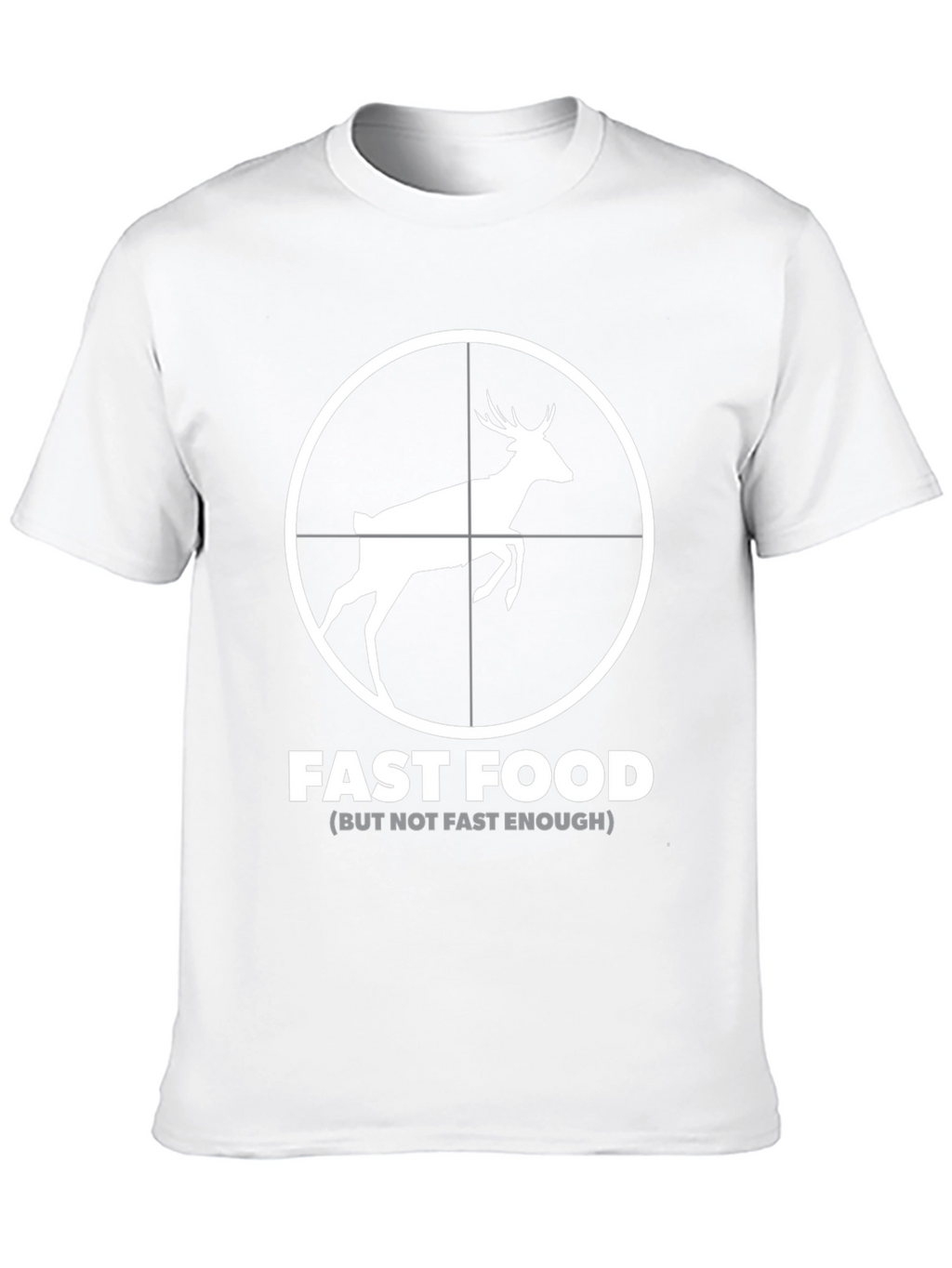 Fast Food Deer Graphic Black T-Shirt