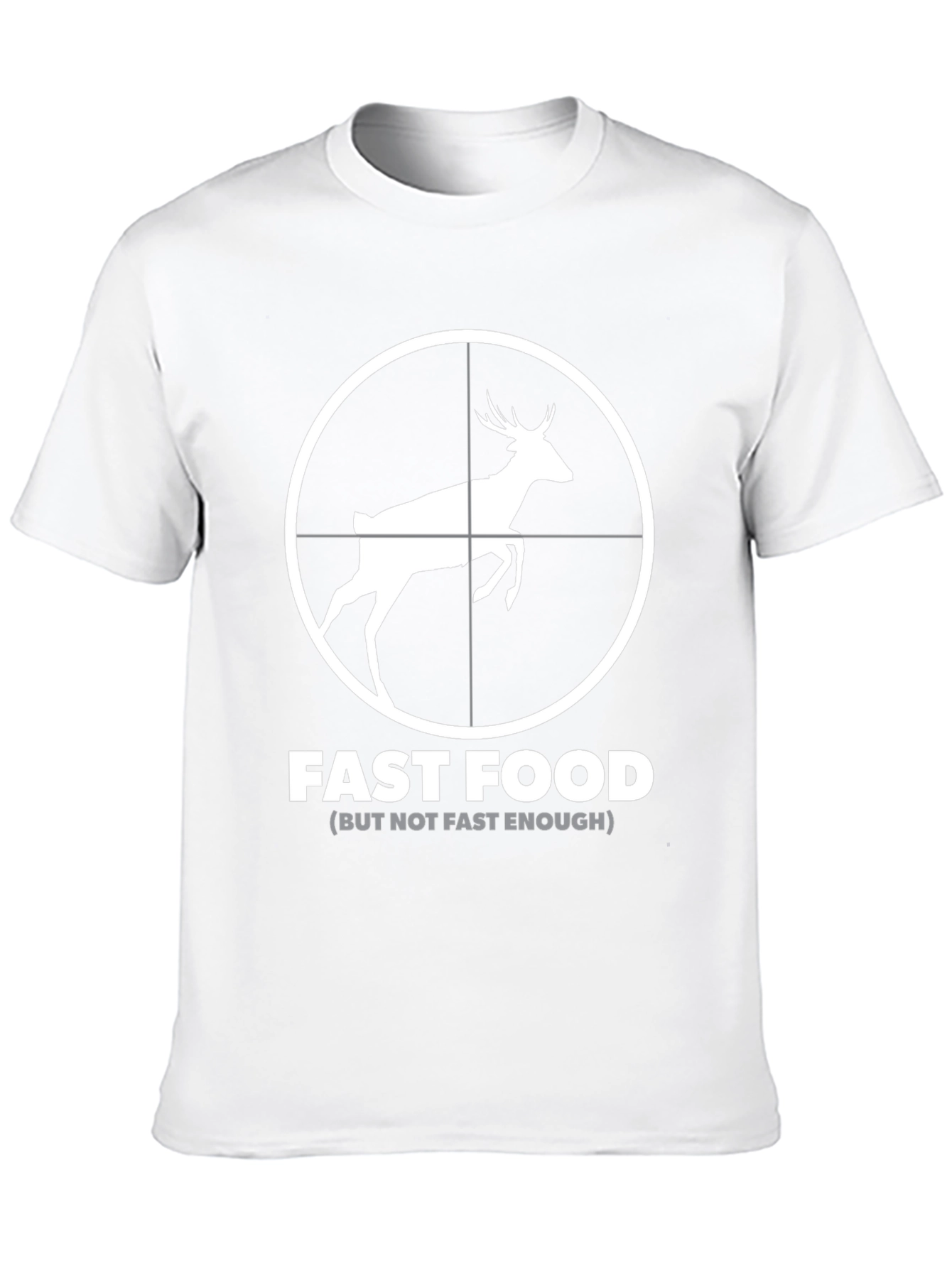 Fast Food Deer Graphic Black T-Shirt