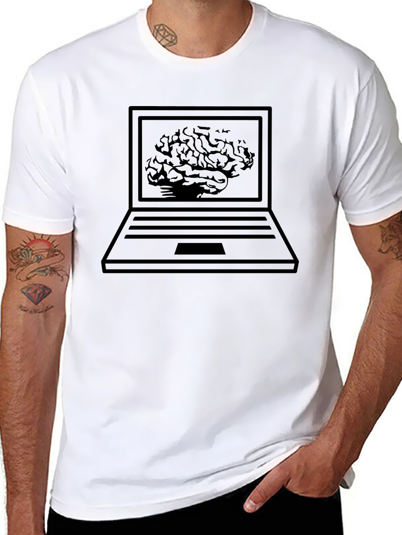 Brainy Laptop T-Shirt - Intelligent Design