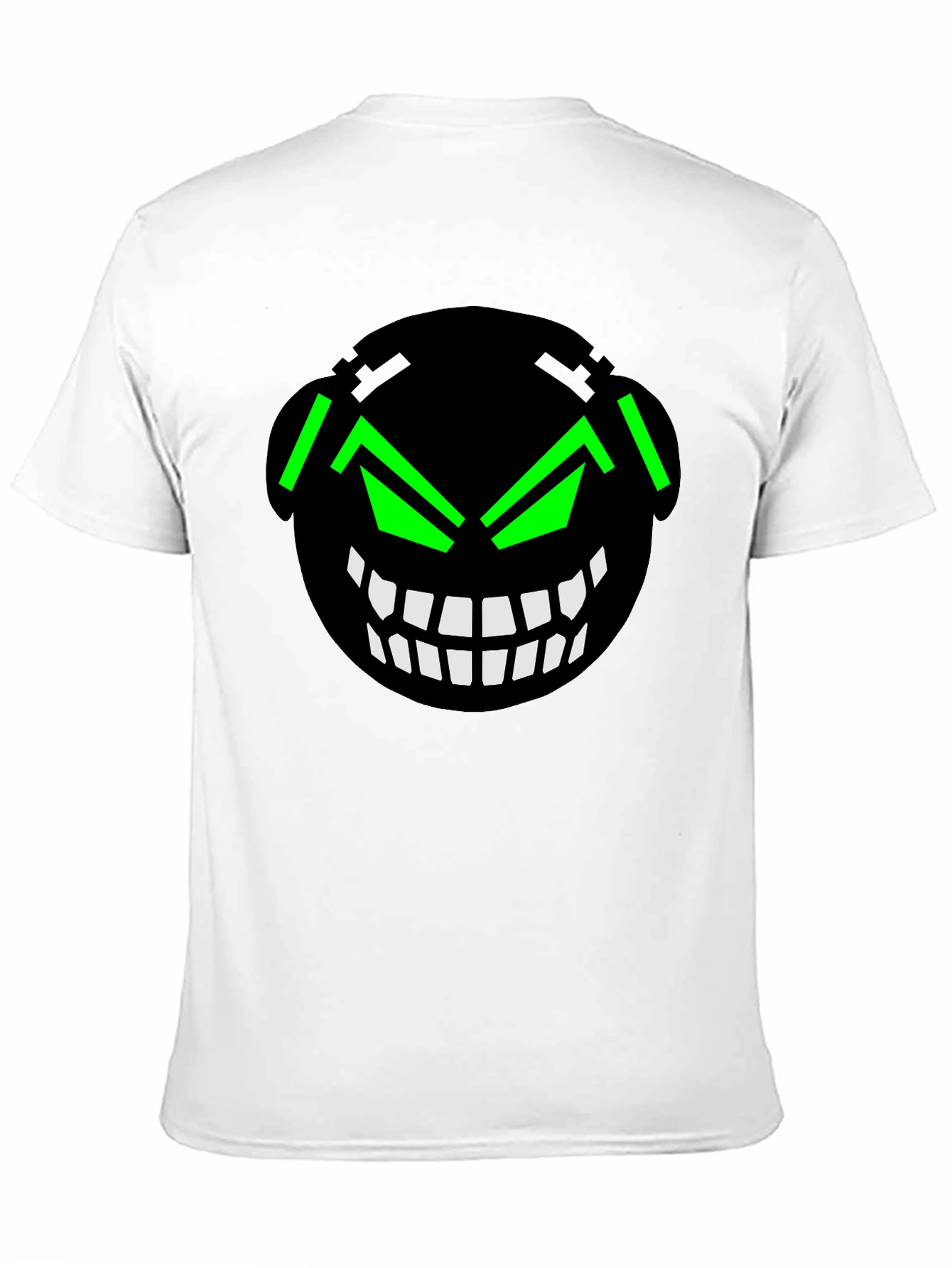 Graphic Black T-Shirt with Cyberpunk Grin