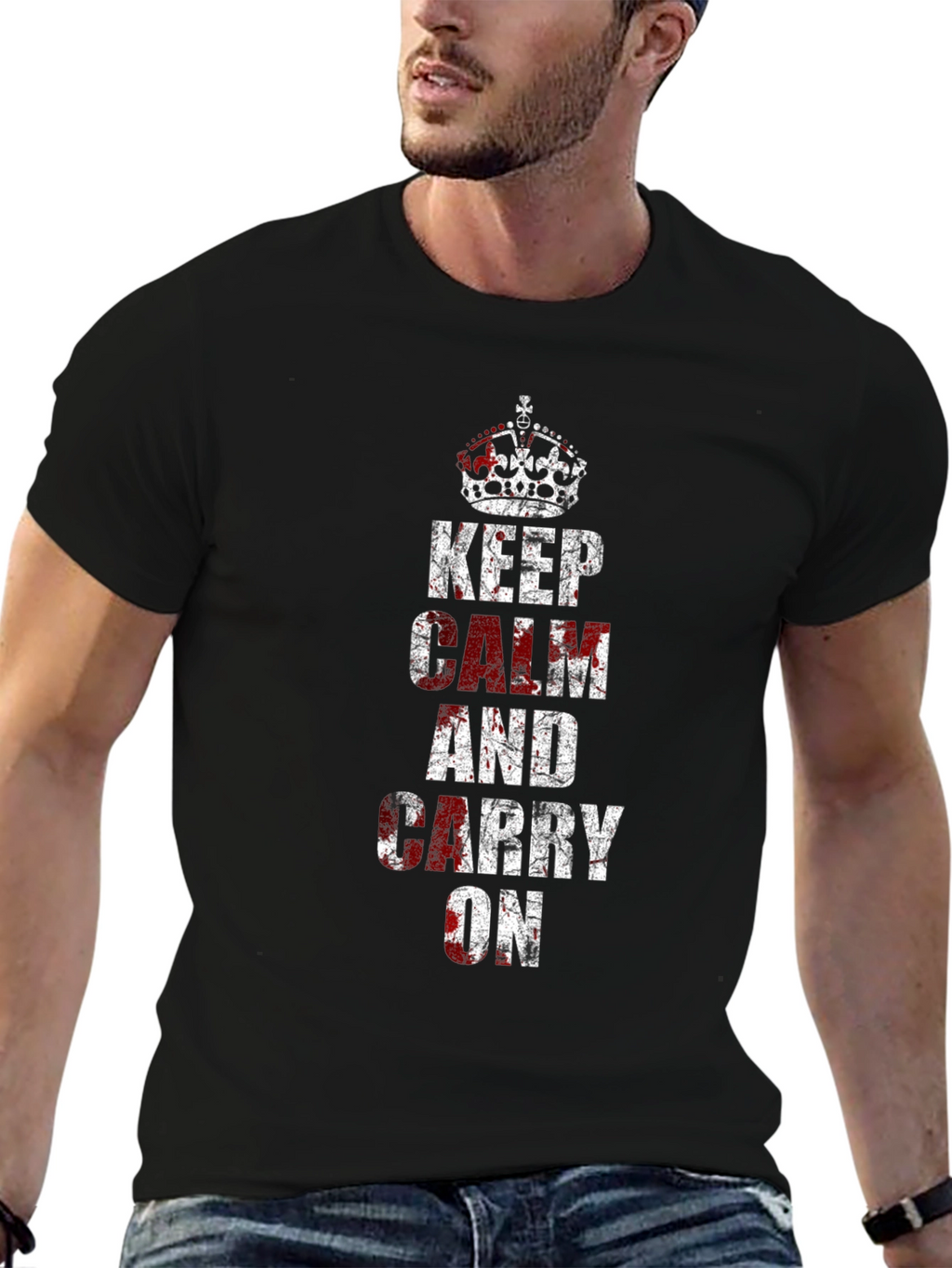 Keep Calm Novelty Graphic T-Shirt