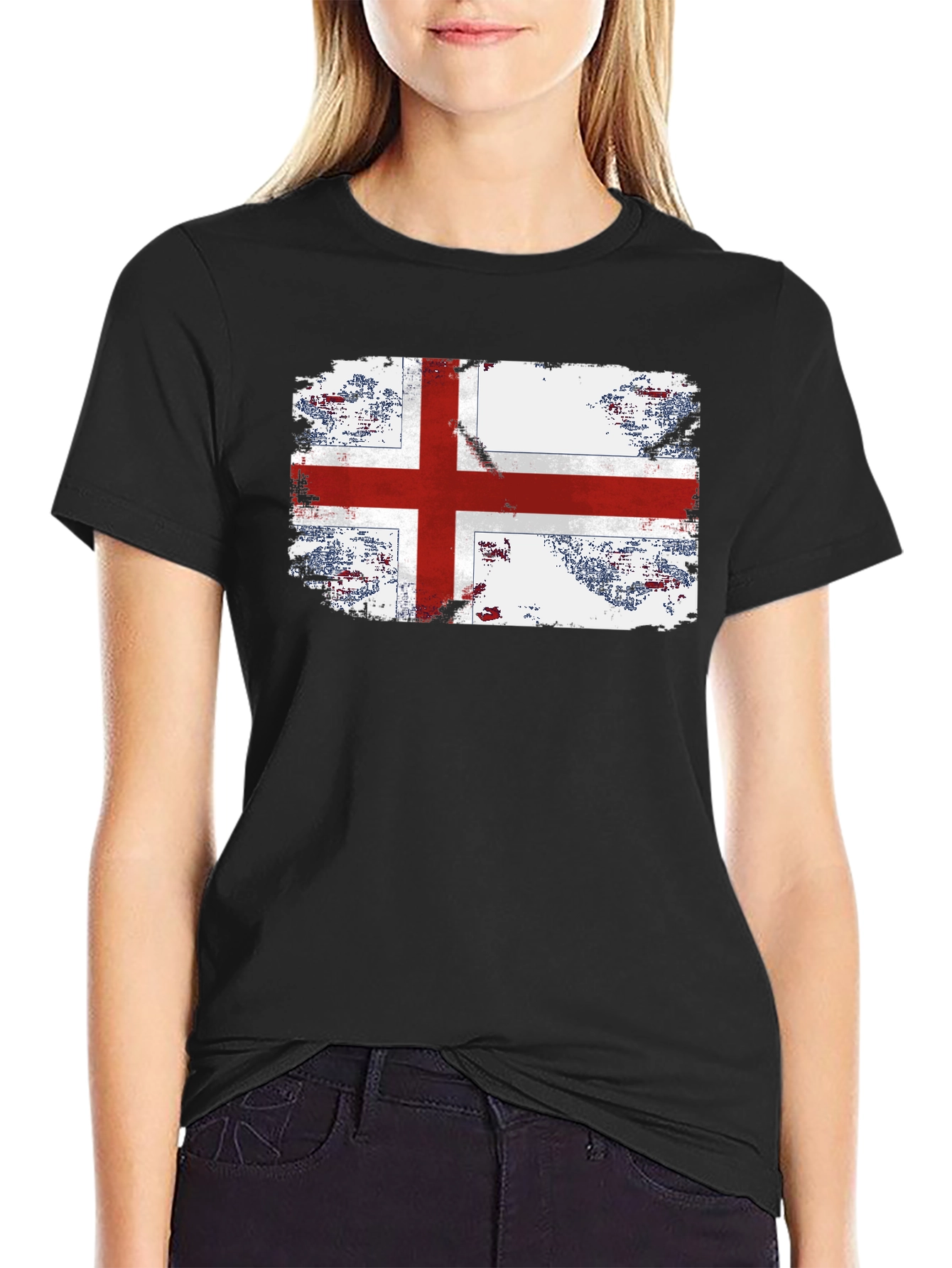 England Flag Grunge Graphic T-Shirt