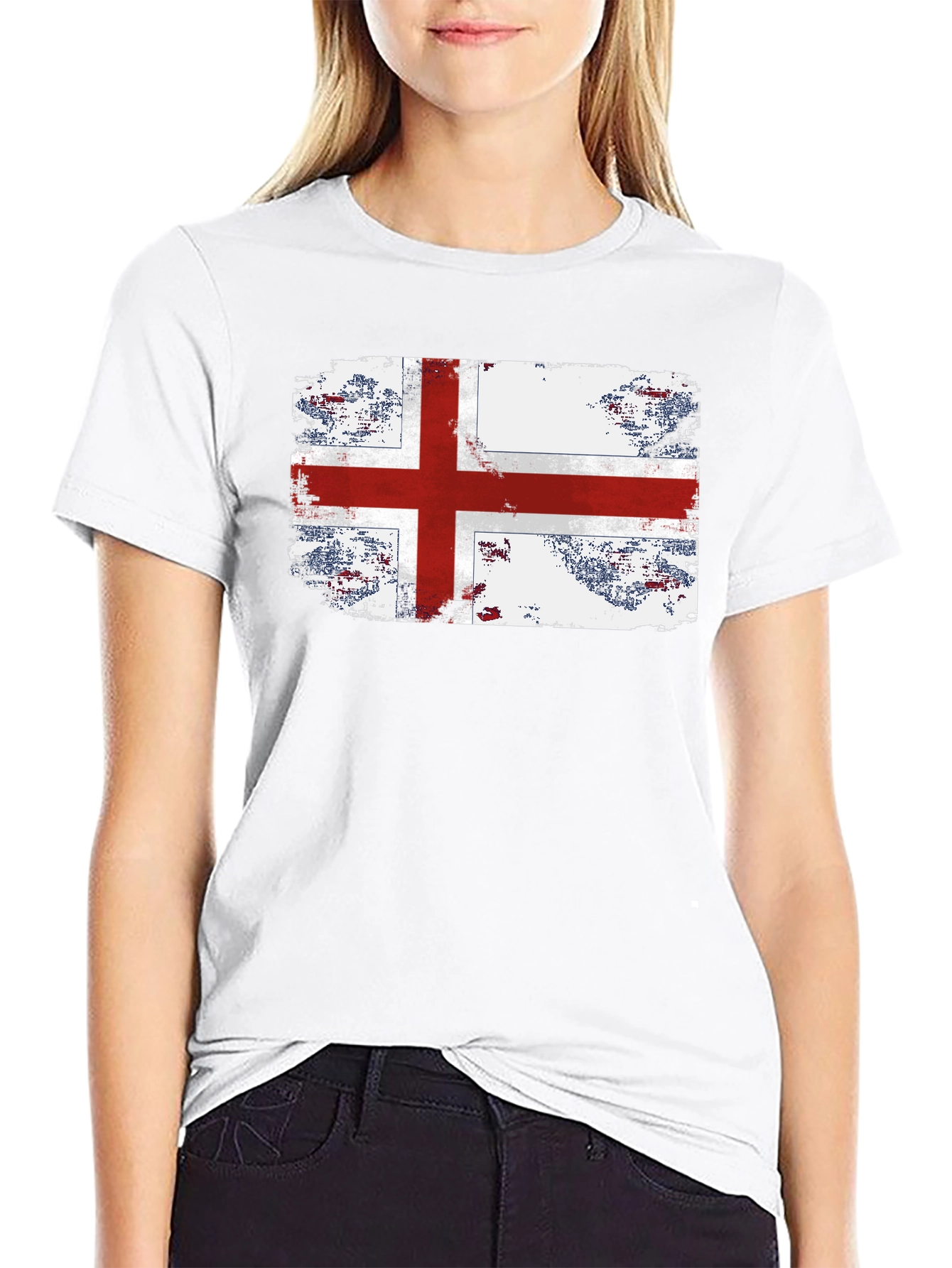 England Flag Grunge Graphic T-Shirt