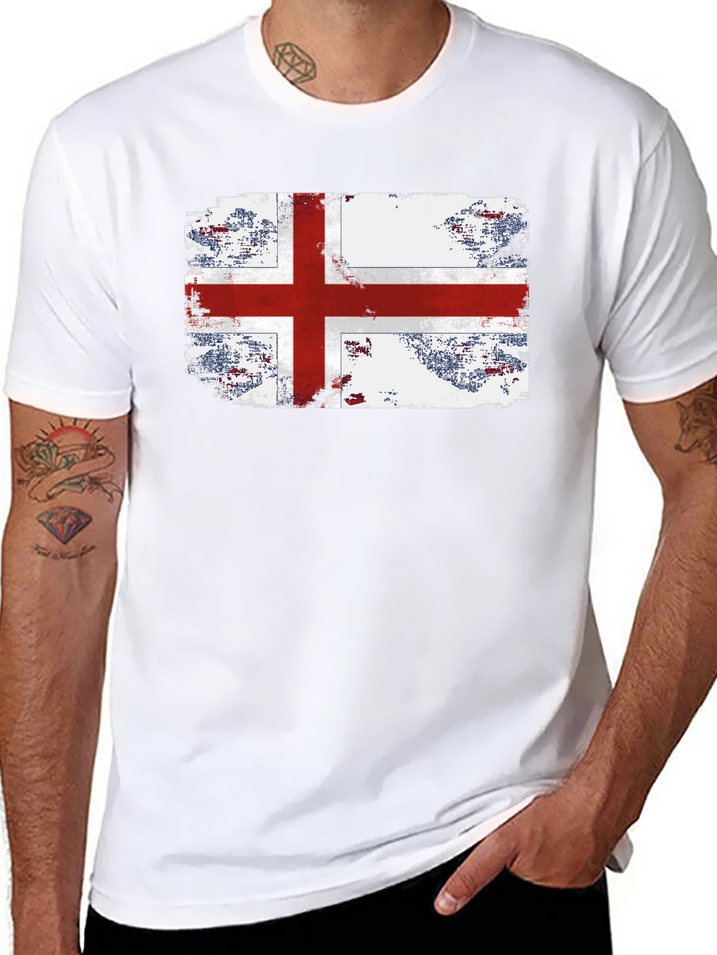 England Flag Grunge Graphic T-Shirt