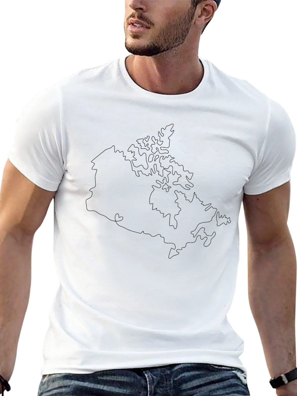 Canada Outline Black T-Shirt