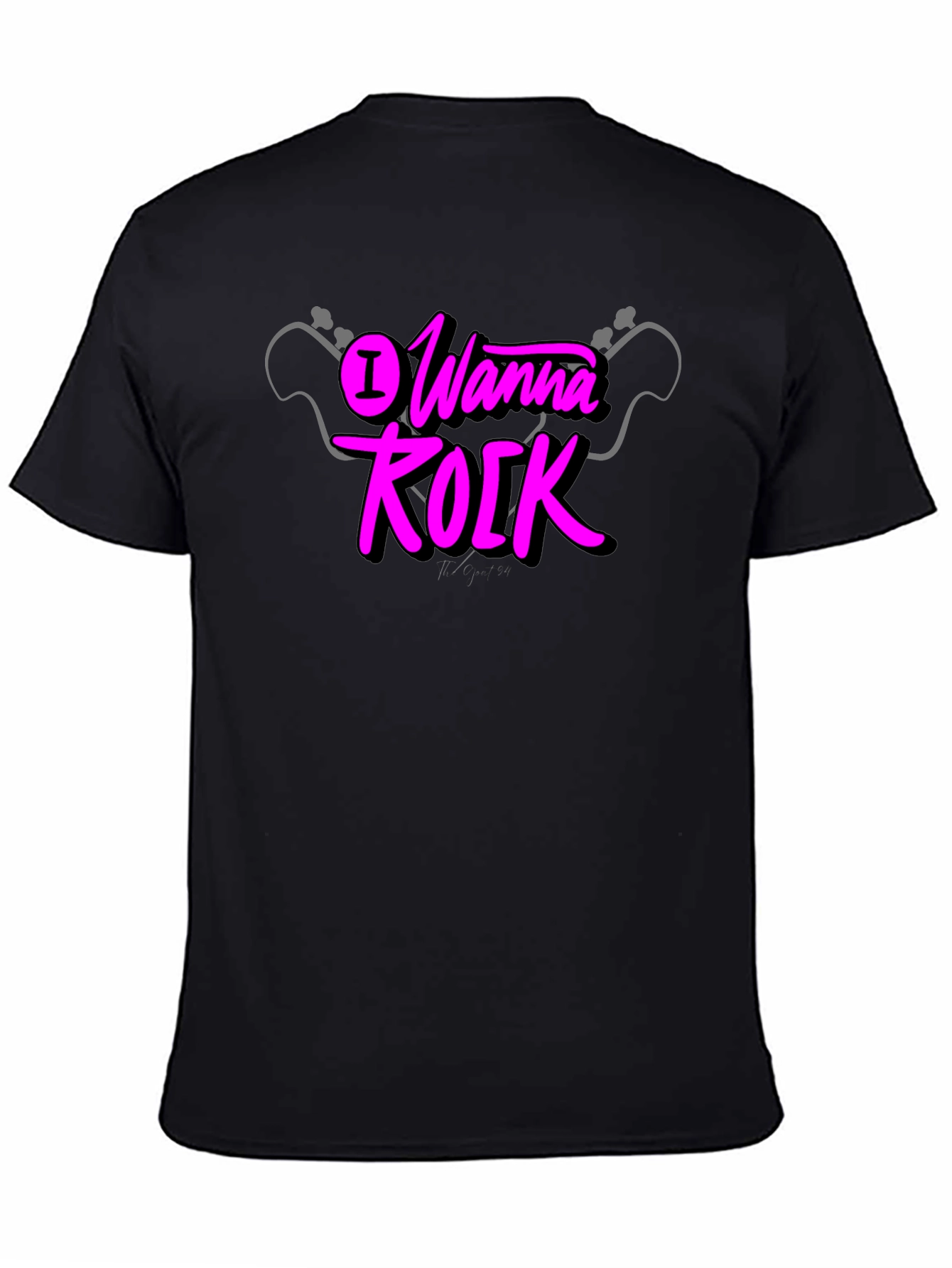 I Wanna Rock Graphic Black T-Shirt