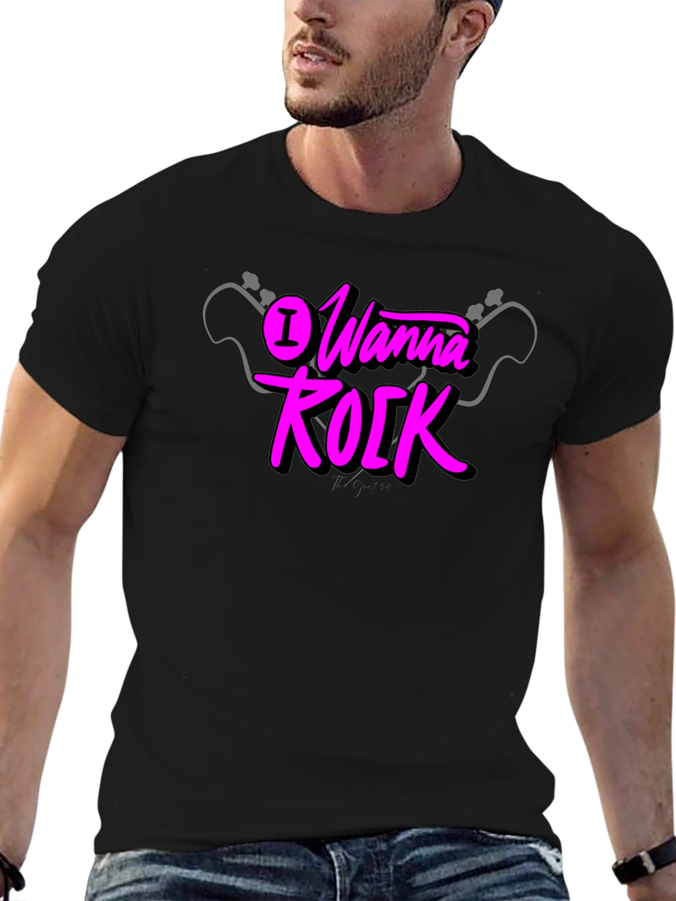 I Wanna Rock Graphic Black T-Shirt
