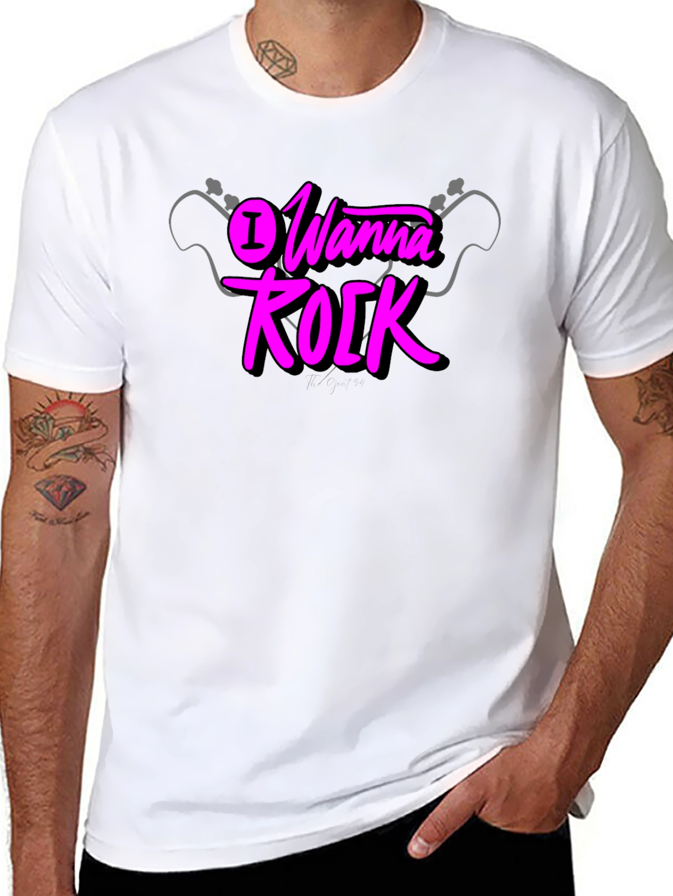 I Wanna Rock Graphic Black T-Shirt