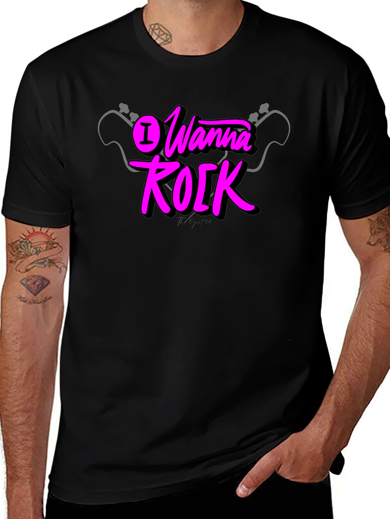 I Wanna Rock Graphic Black T-Shirt