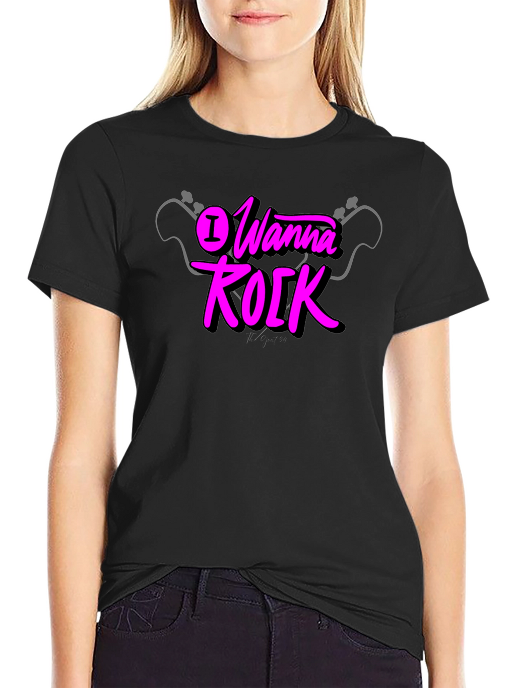 I Wanna Rock Graphic Black T-Shirt