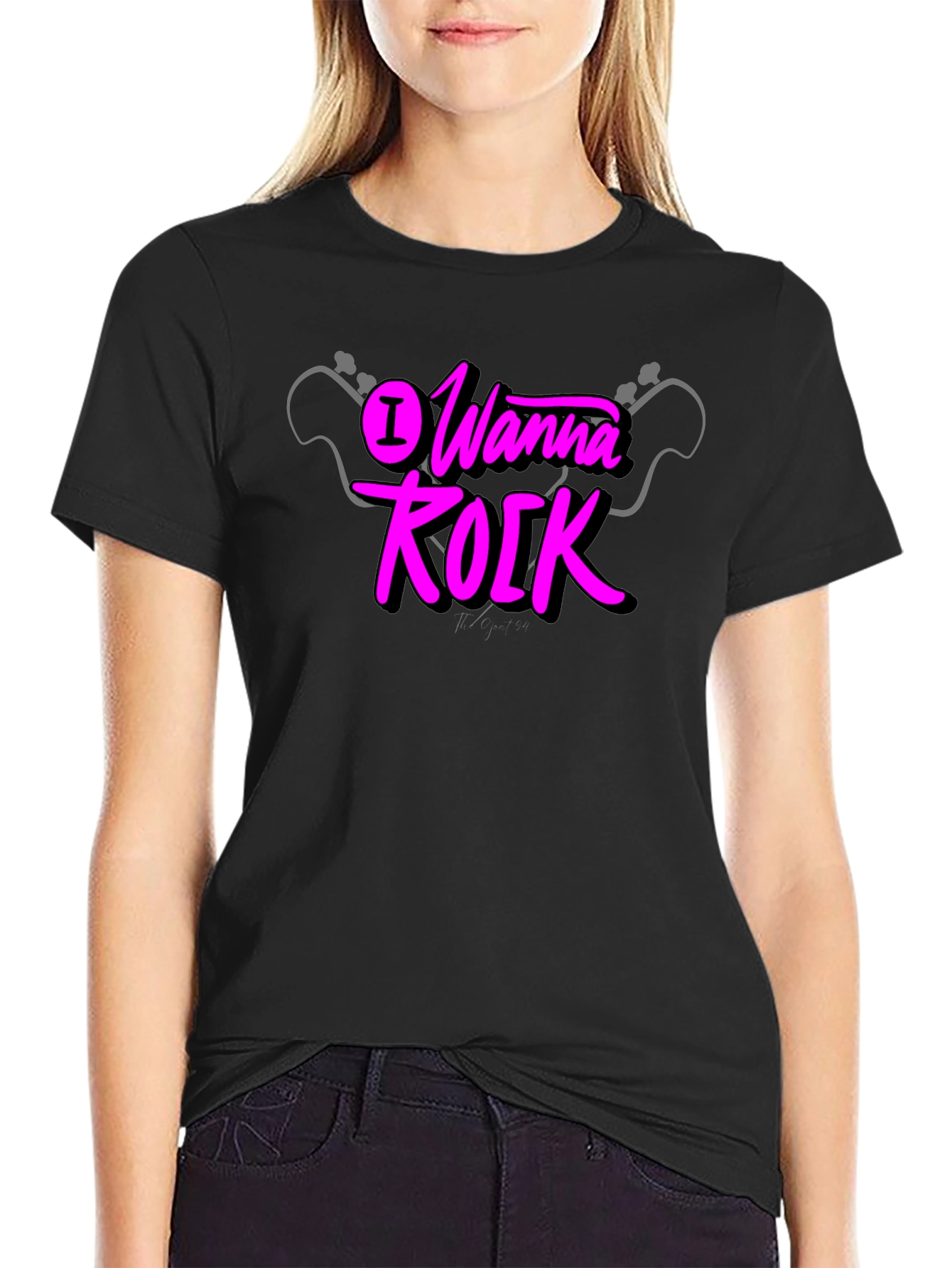 I Wanna Rock Graphic Black T-Shirt