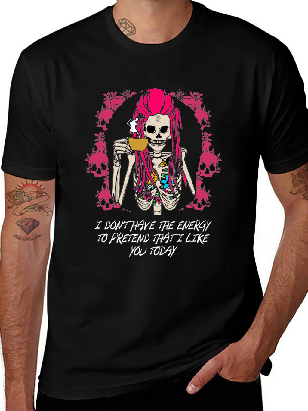 Sarcastic Skeleton Coffee T-Shirt