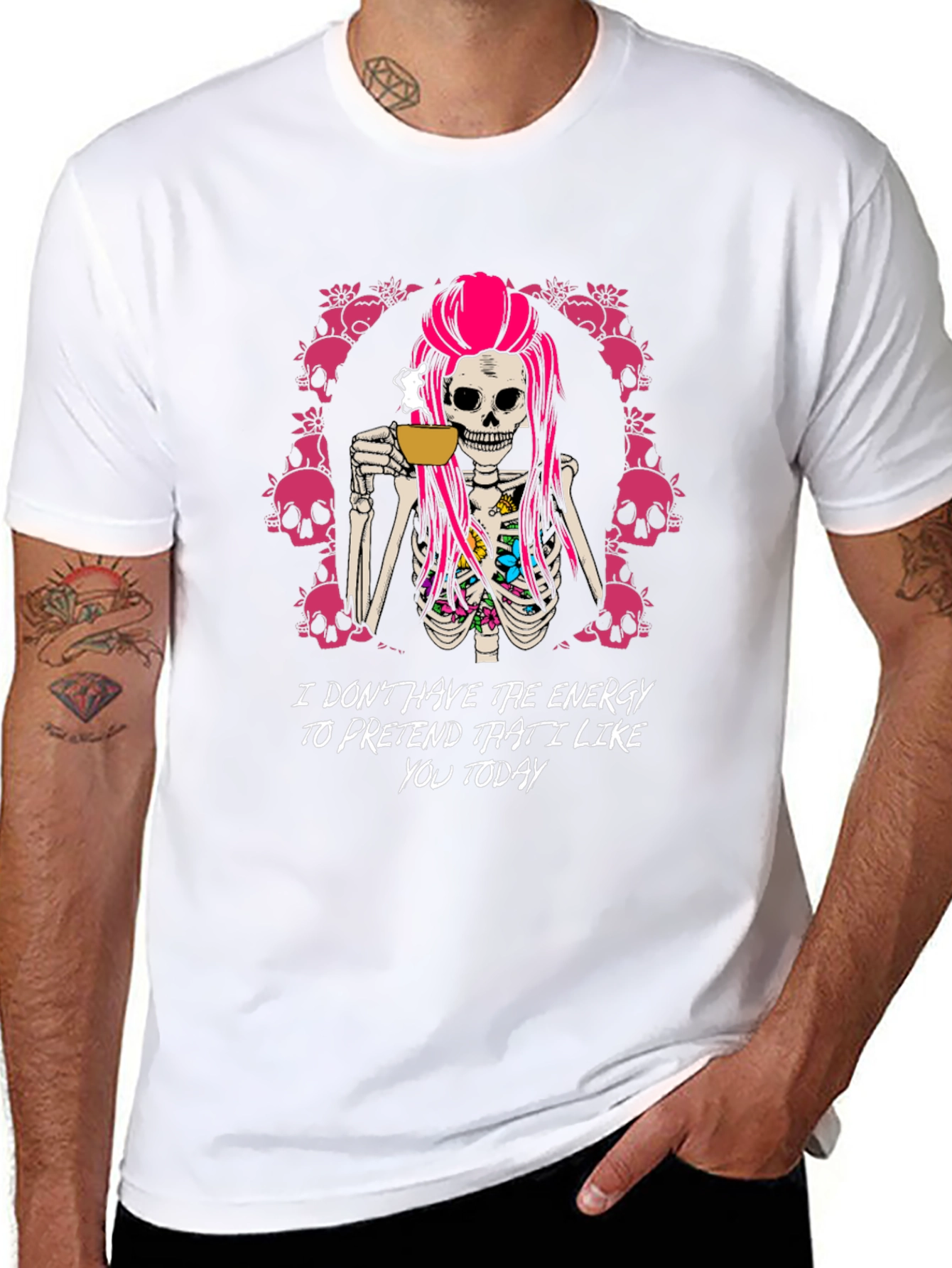 Sarcastic Skeleton Coffee T-Shirt