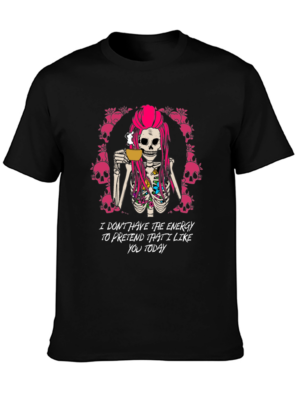 Sarcastic Skeleton Coffee T-Shirt