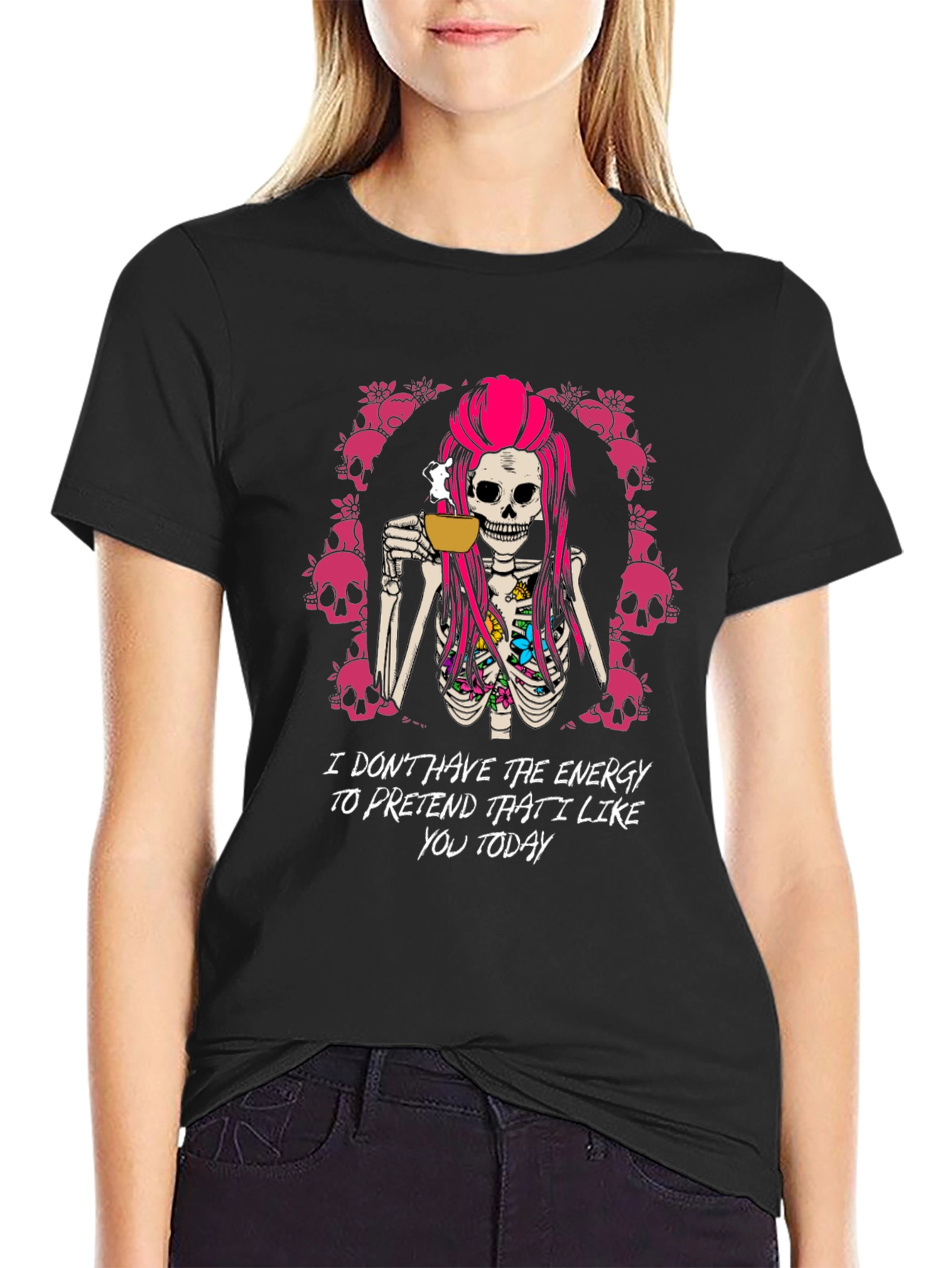 Sarcastic Skeleton Coffee T-Shirt