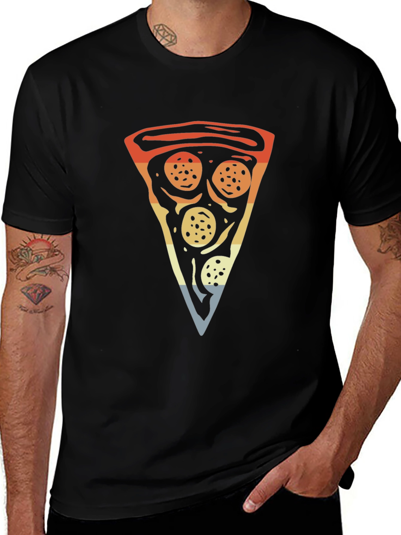 Pizza Slice Graphic T-Shirt - Retro Style
