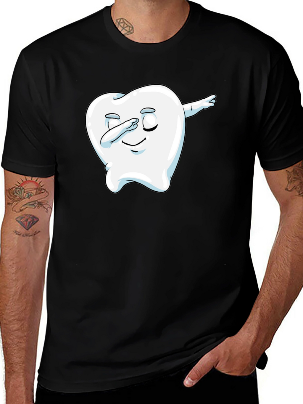 Dabbing Tooth Graphic Tee - Black T-Shirt