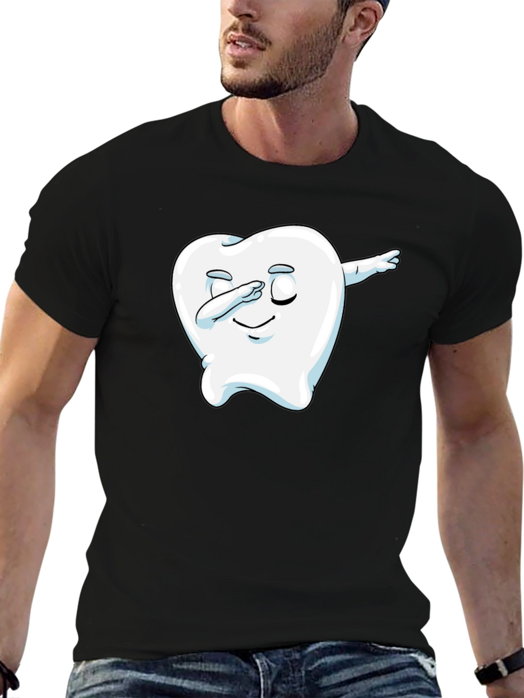 Dabbing Tooth Graphic Tee - Black T-Shirt