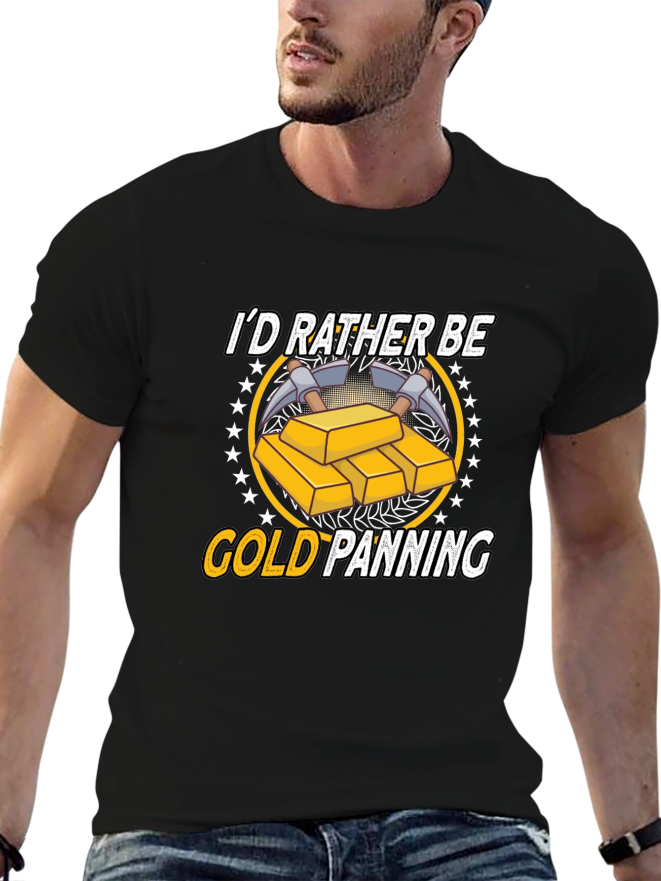 Gold Panning T-Shirt - Id Rather Be Gold Panning Design