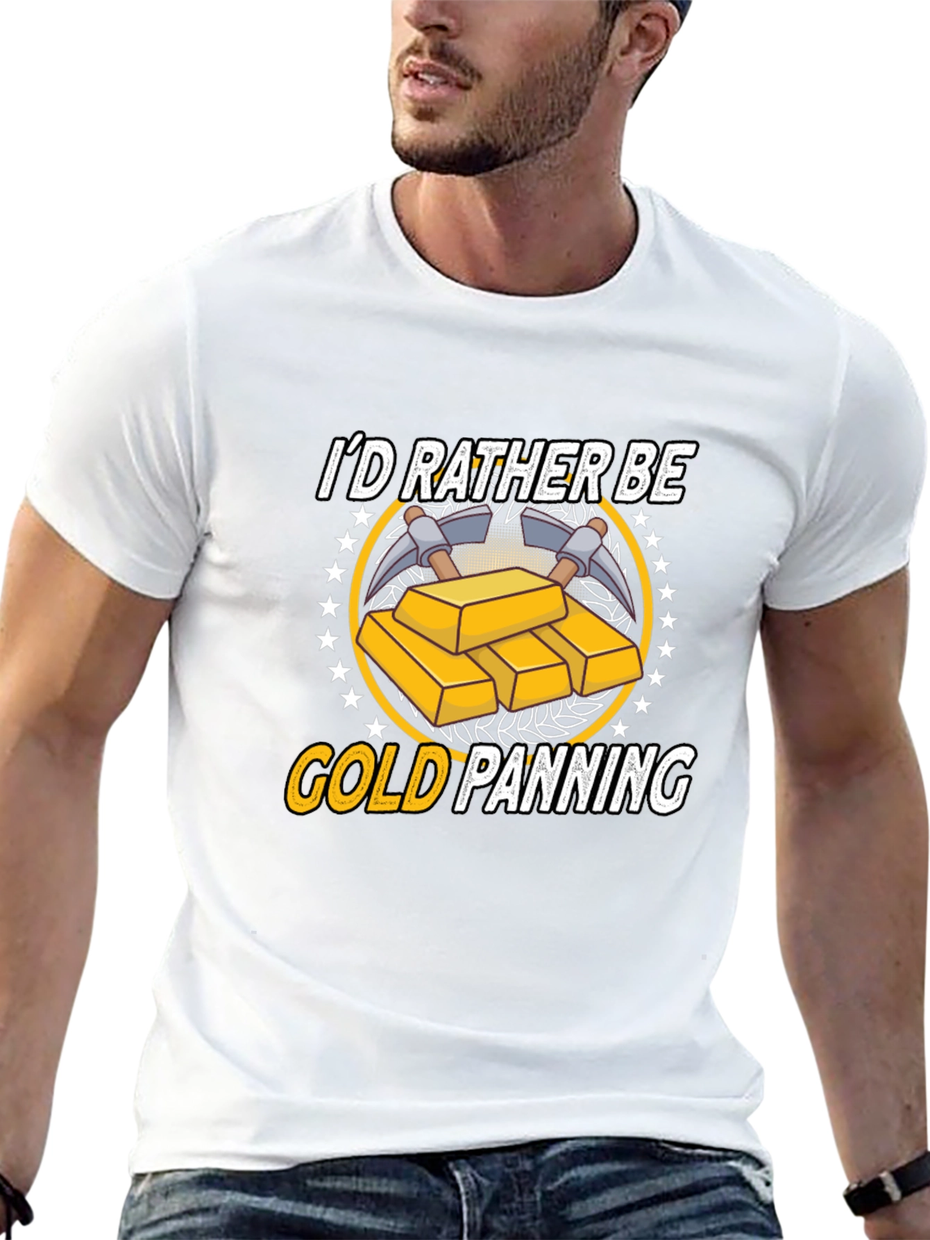 Gold Panning T-Shirt - Id Rather Be Gold Panning Design