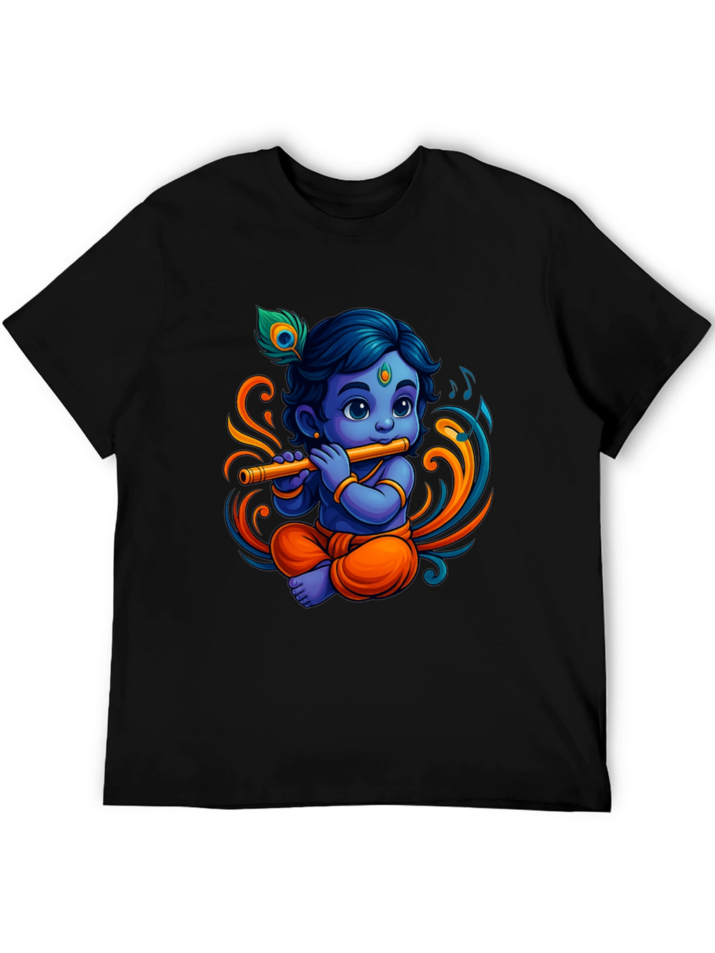 Krishna Flute Black Graphic Tee