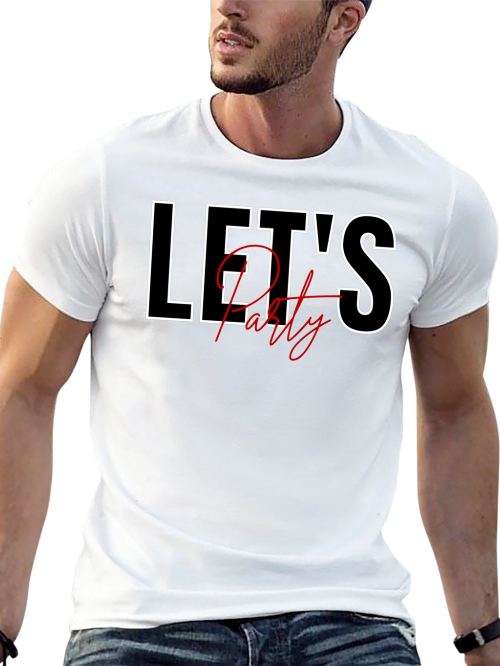 Lets Party Black Graphic Tee