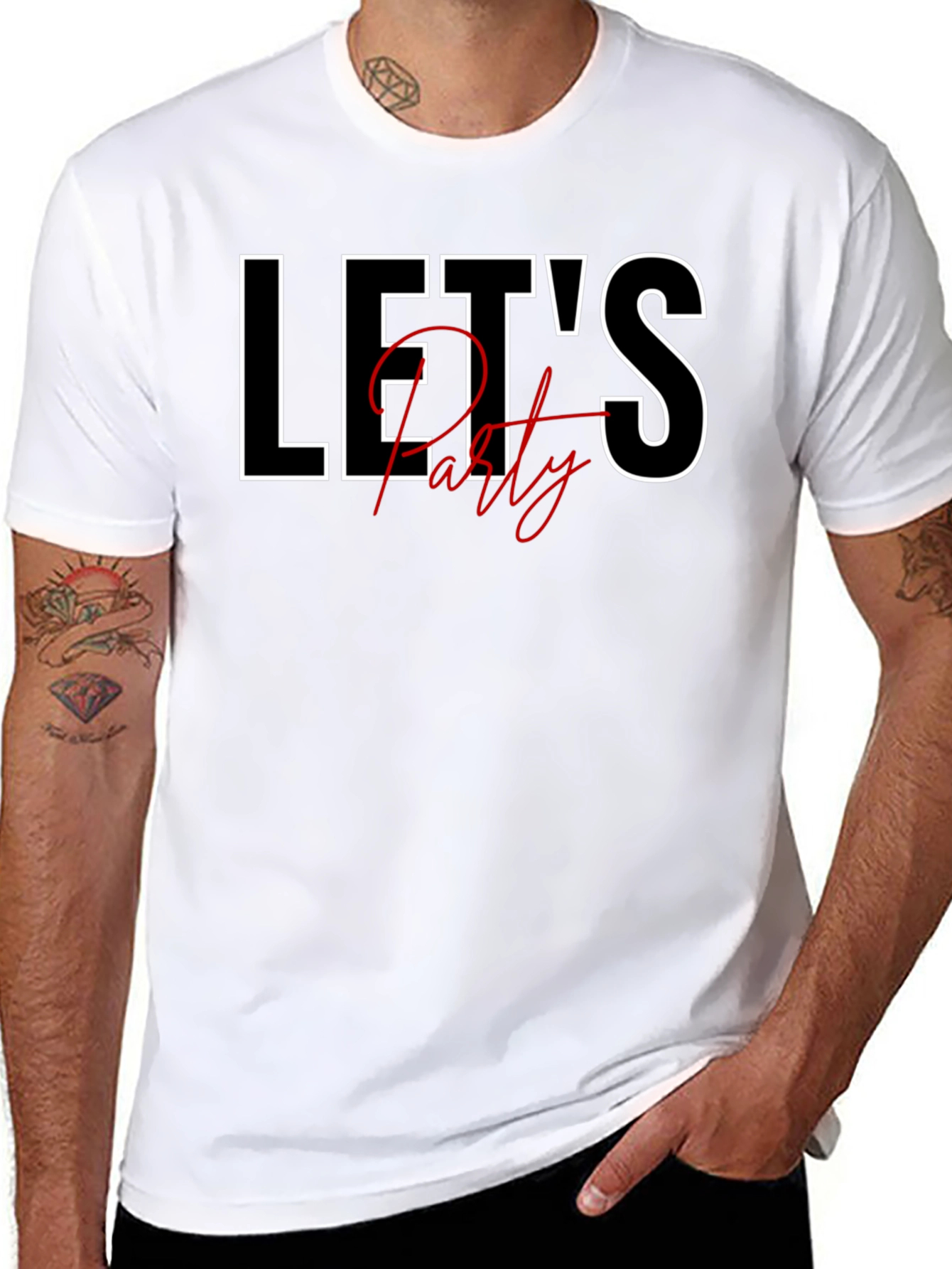 Lets Party Black Graphic Tee