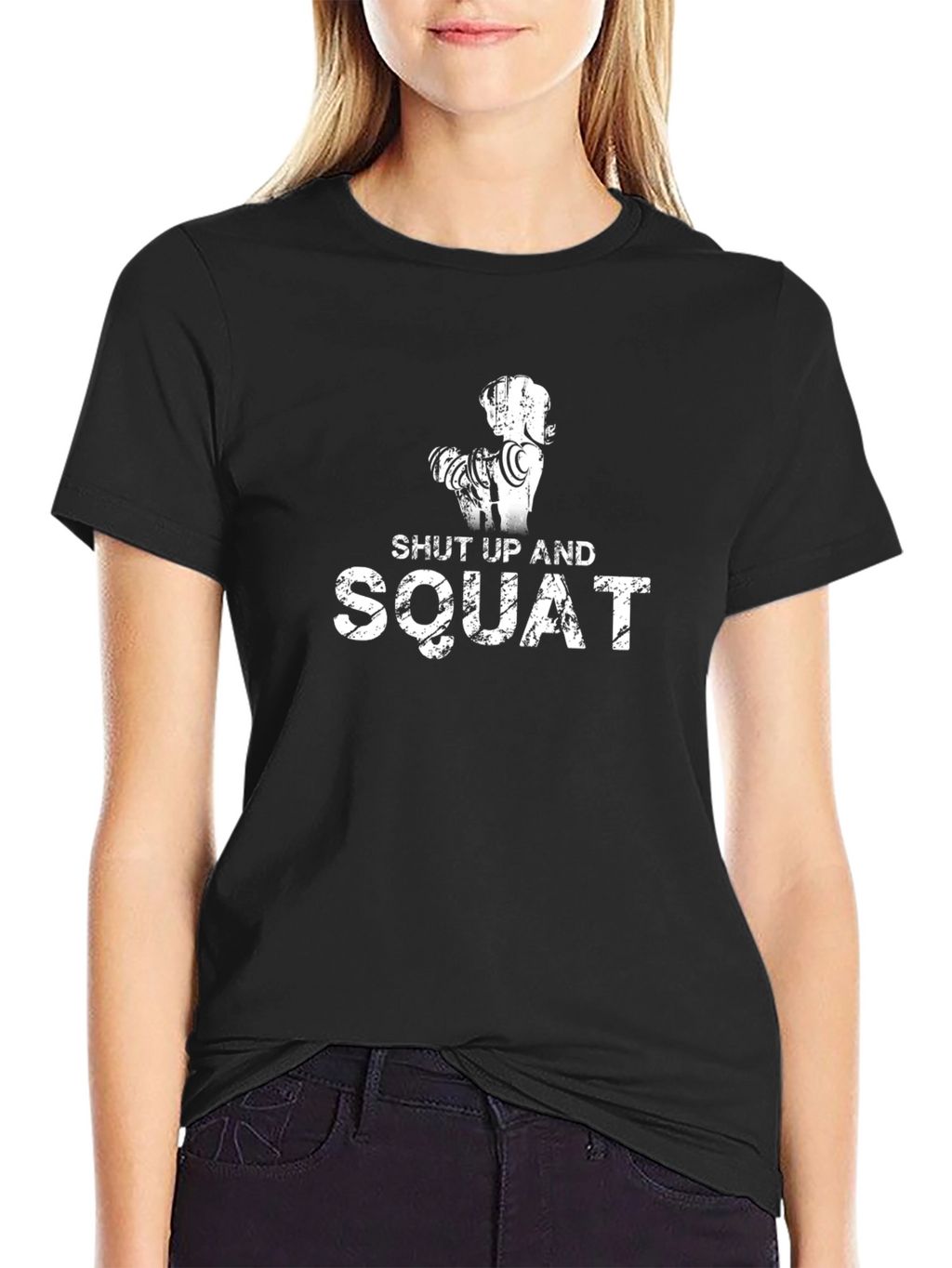 Shut Up And Squat Mens Black Graphic T-Shirt